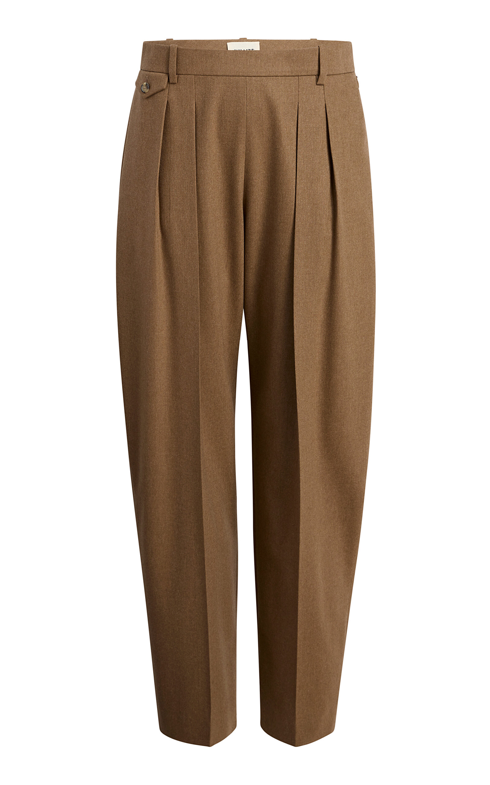 Khaite Dugan Tapered Wool Pants In Brown