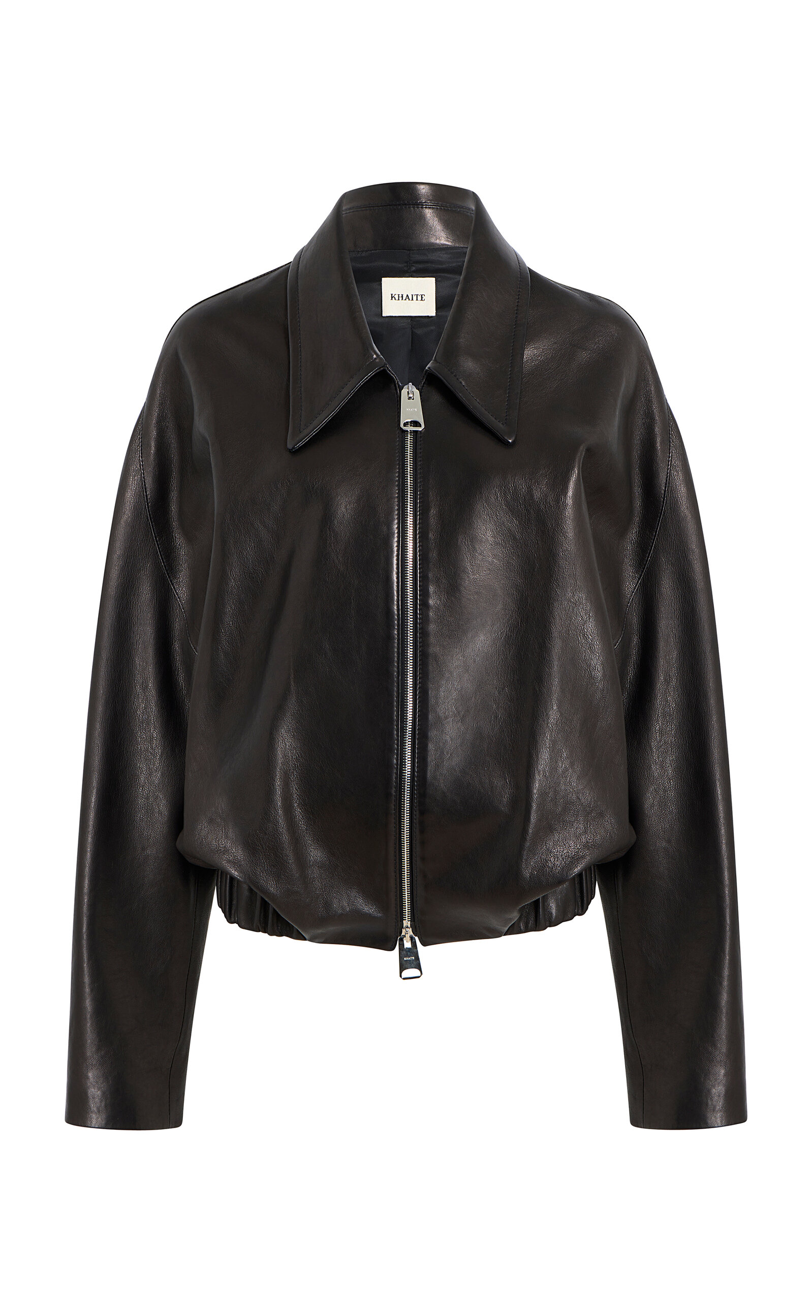 Khaite Odin Zip-front Leather Jacket In Black