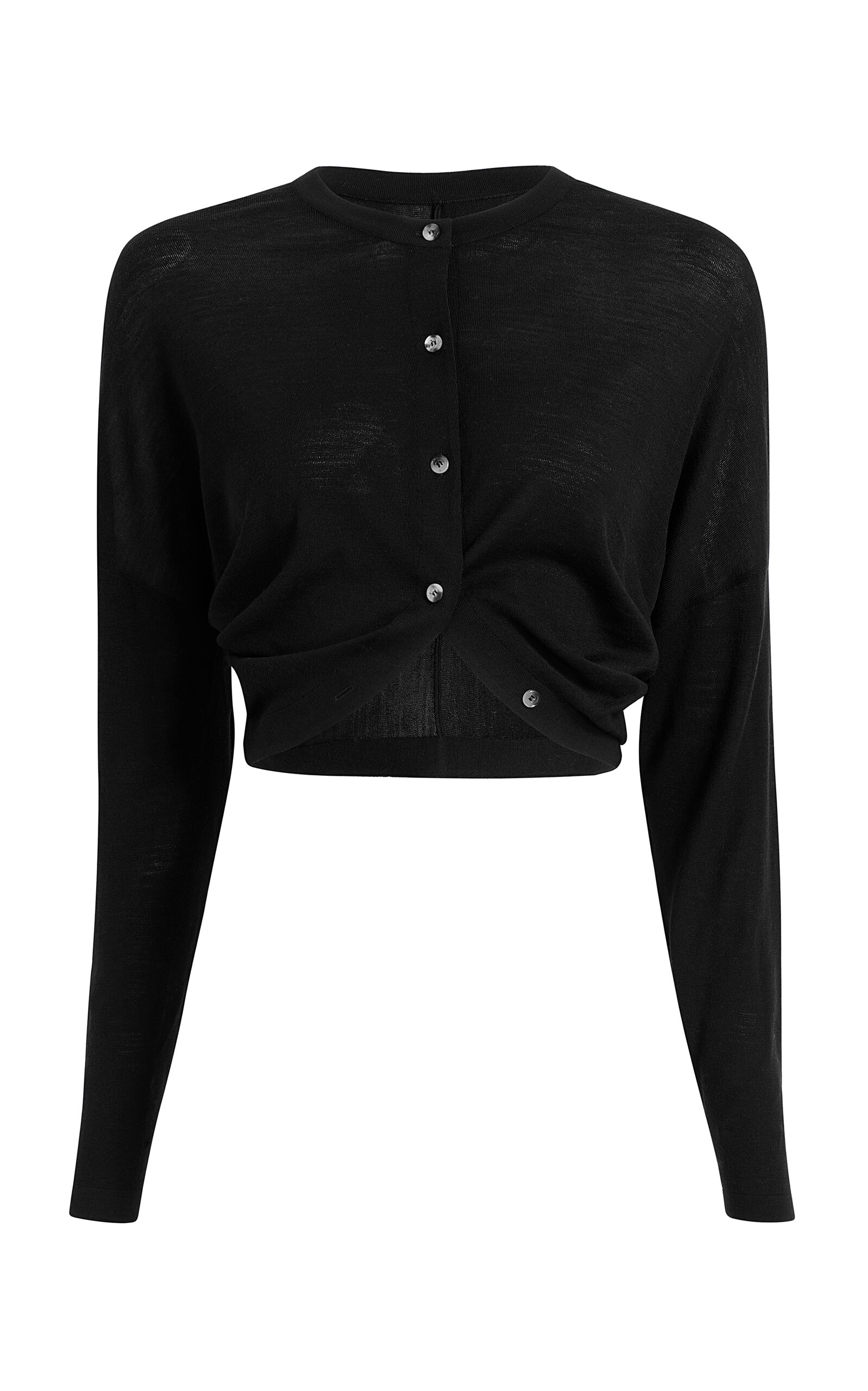 Khaite Finn Cropped Merino-Wool Cardigan