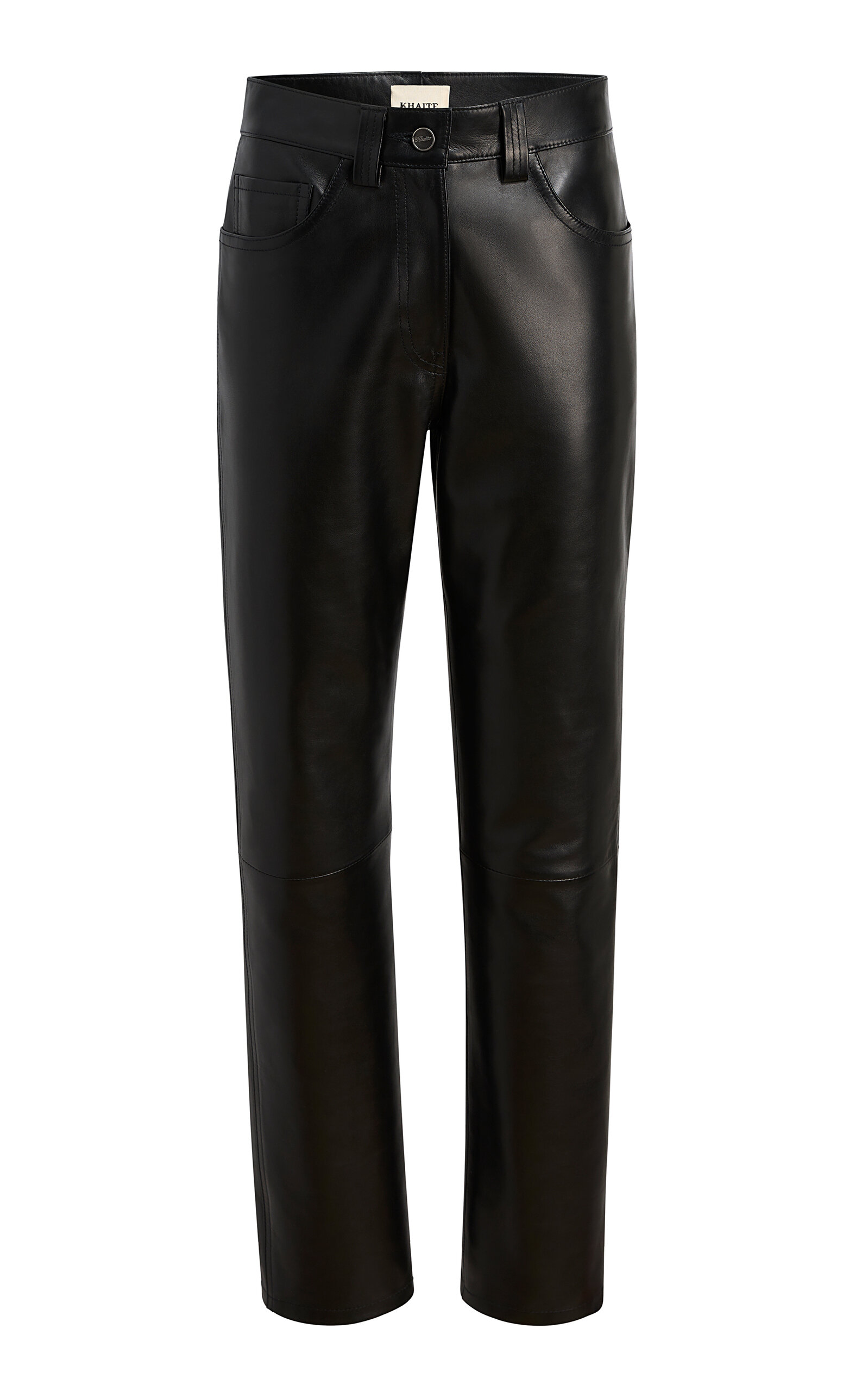 Khaite Callum Leather Straight-Leg Pants - Moda Operandi