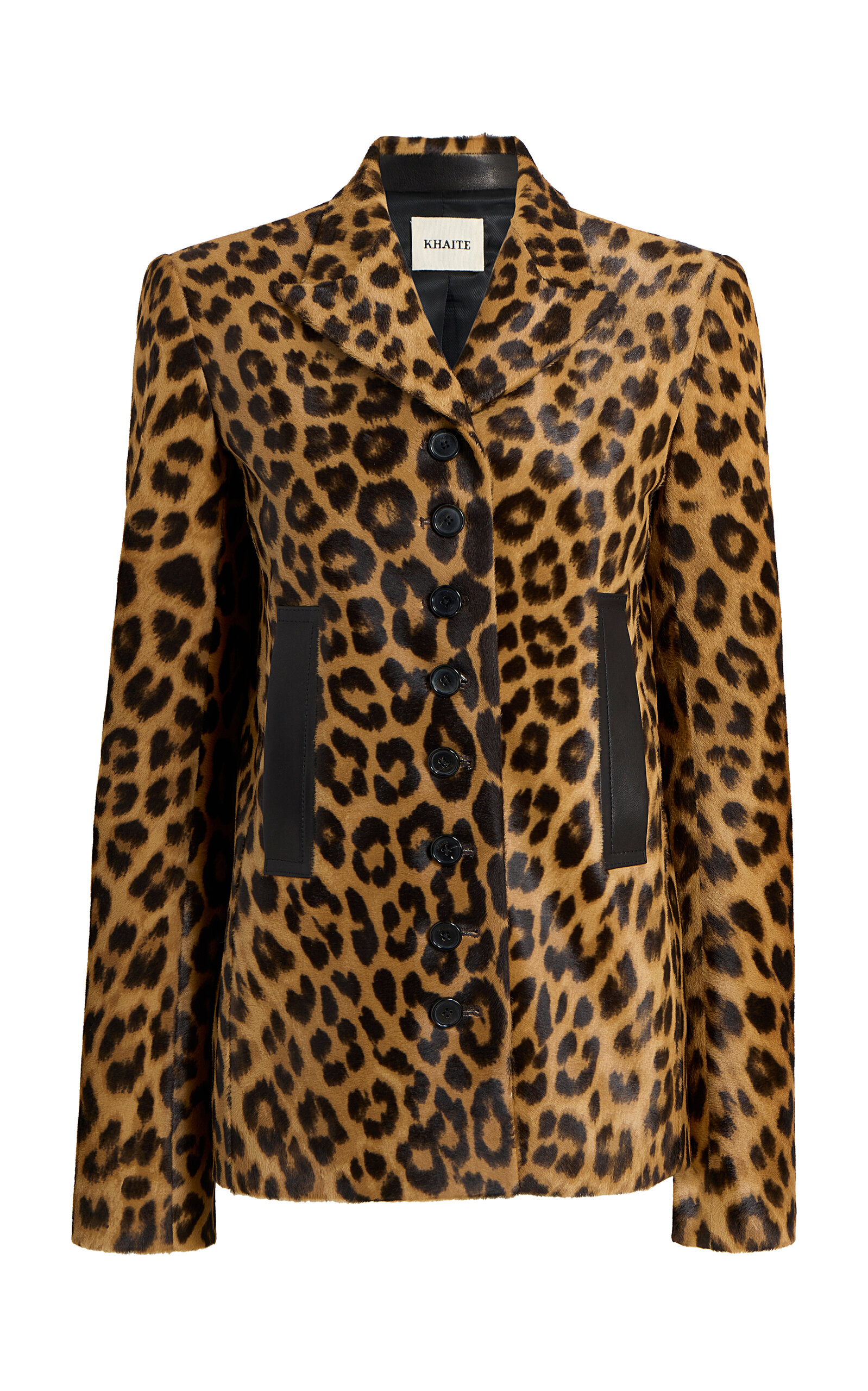 Khaite Saraphina Leopard Print Genuine Calf Hair Blazer In Animal