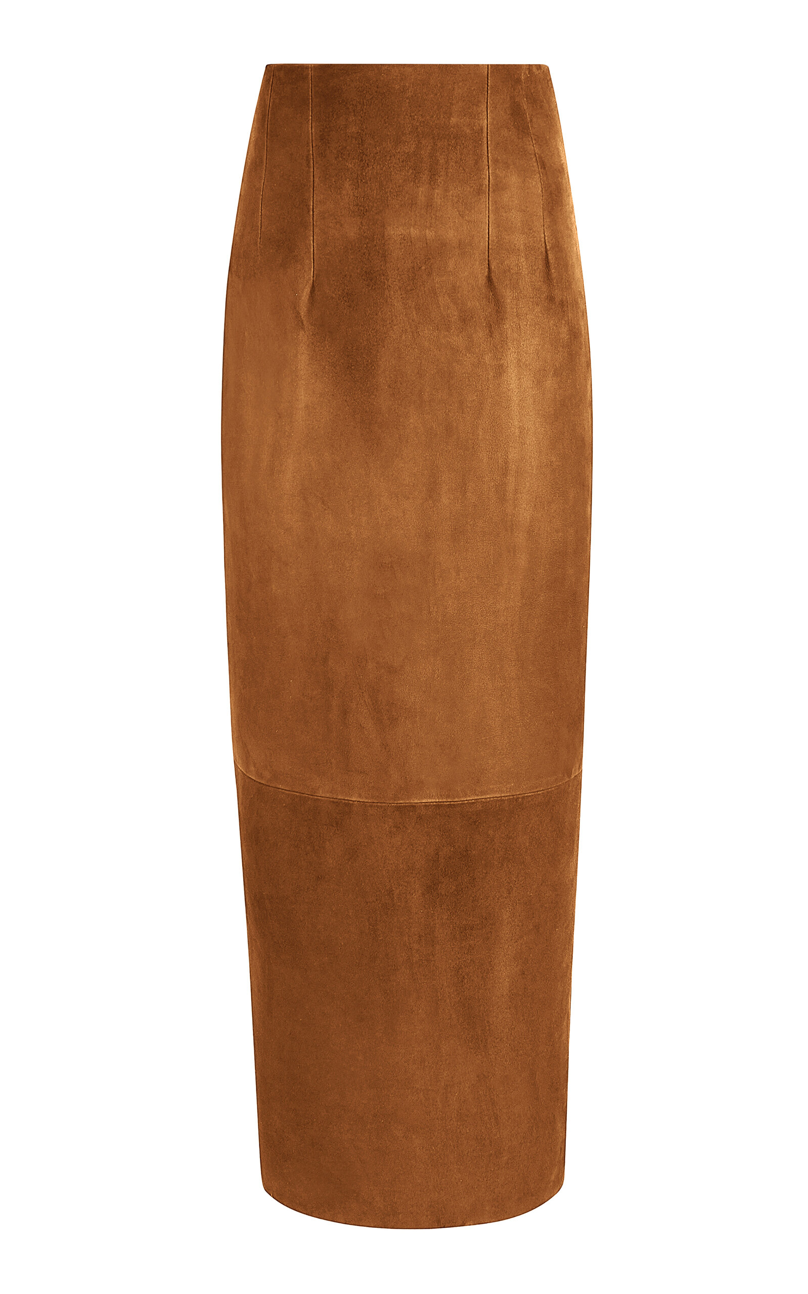 Khaite Loxley High-rise Suede Maxi Skirt In Brown