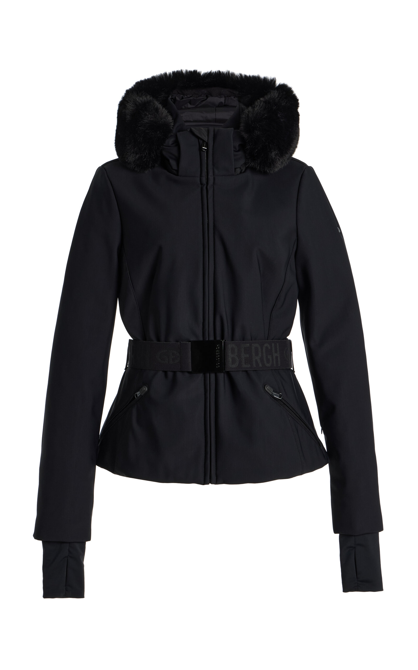Goldbergh Giselle Plush-trimmed Stretch-shell Down Ski Jacket In Black