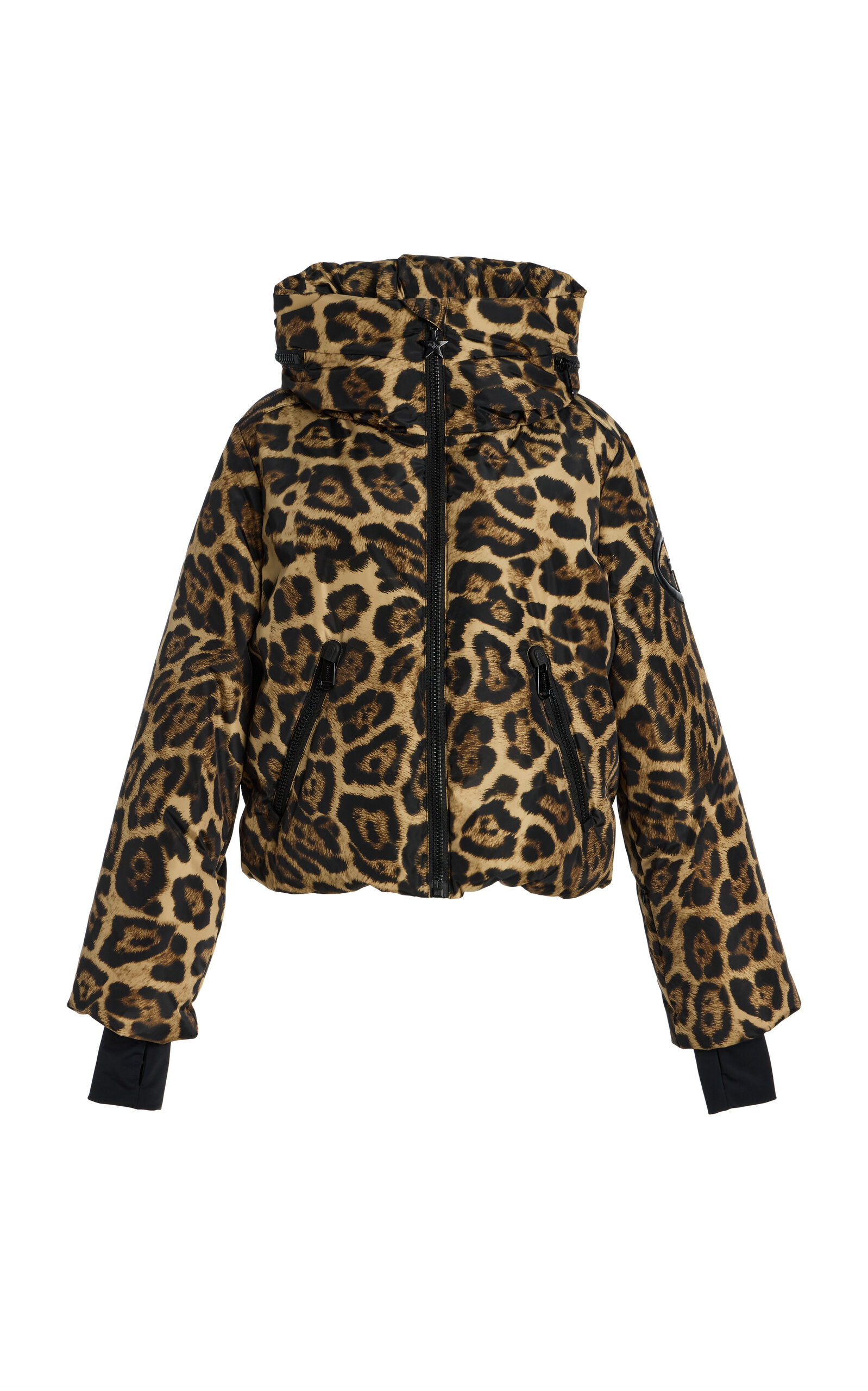 Goldbergh Pantera Animal-print Softshell Ski Jacket In Black