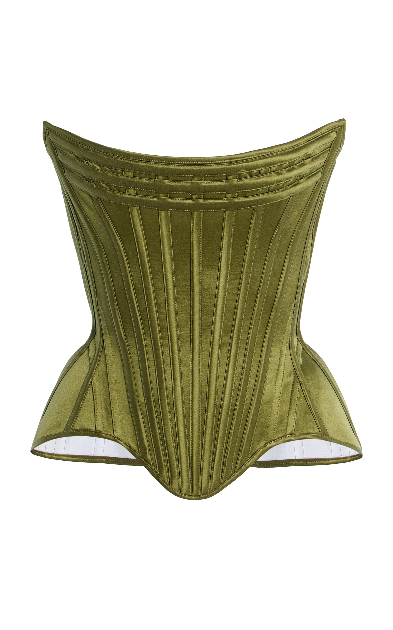 Wiederhoeft Wasp Cotton-Silk Corset Top - Green