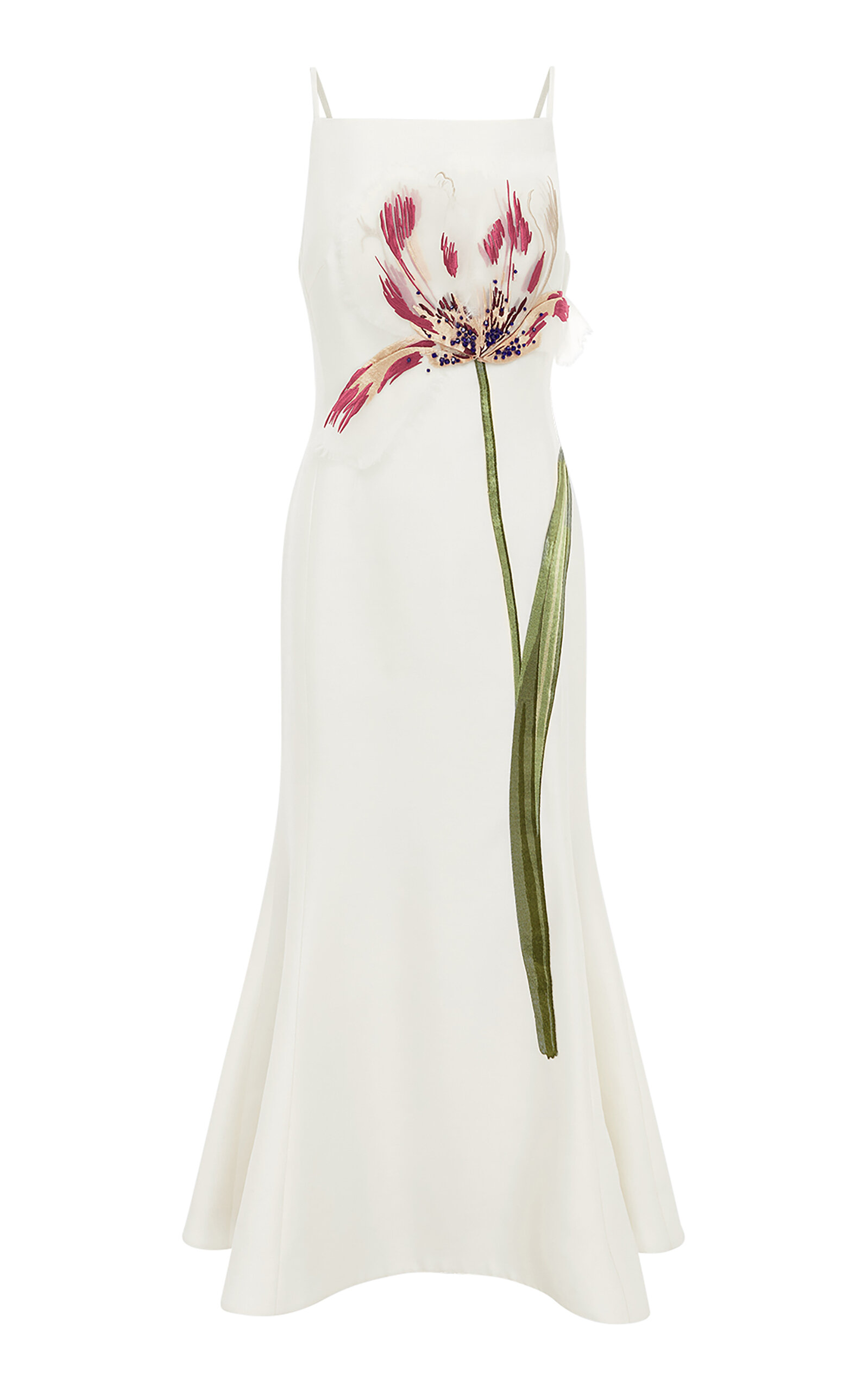 Leo Lin Regina Embellished Wool-Blend Midi Dress