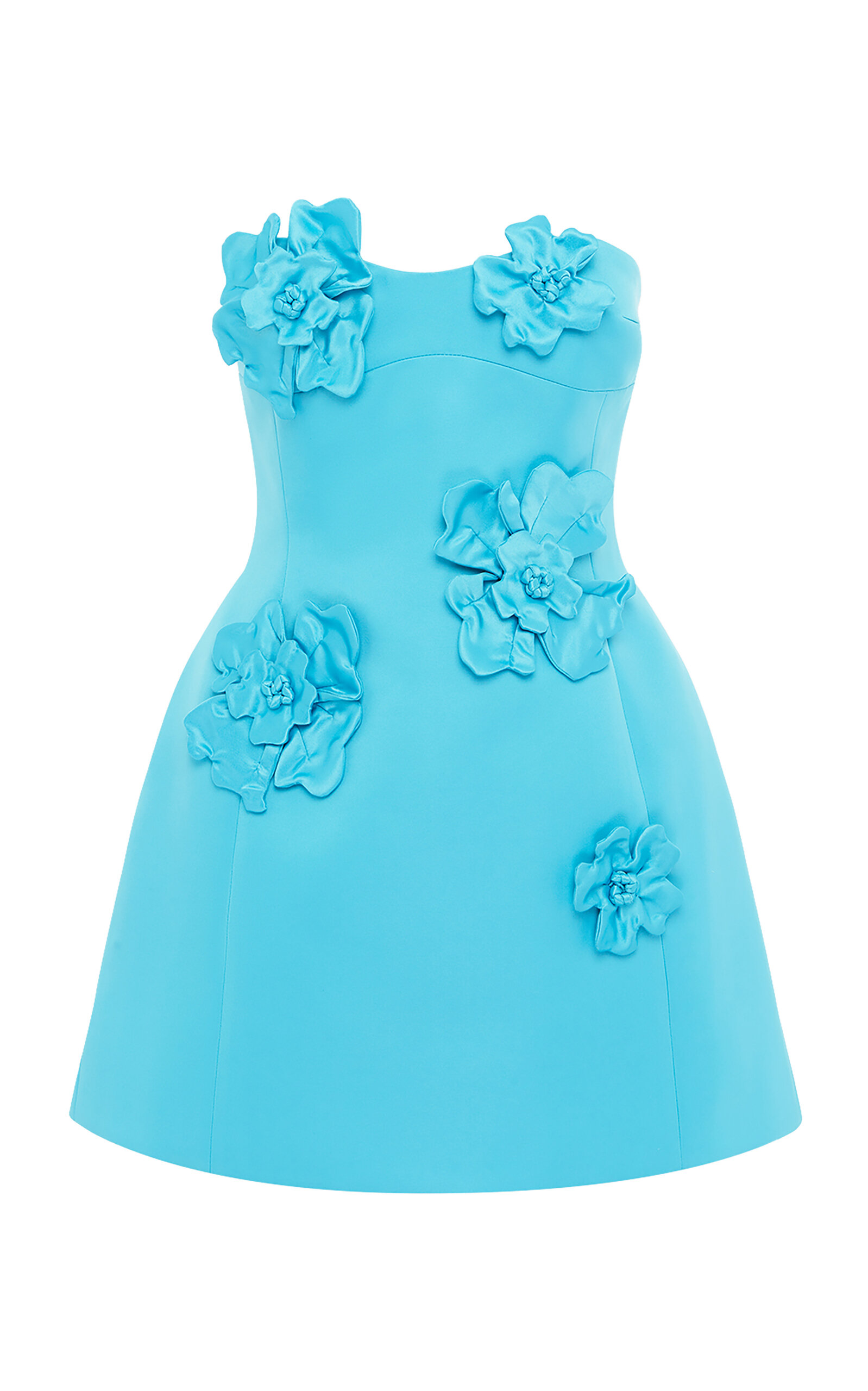 Leo Lin Rosario Petal Bustier Mini Dress – Aqua - Blue