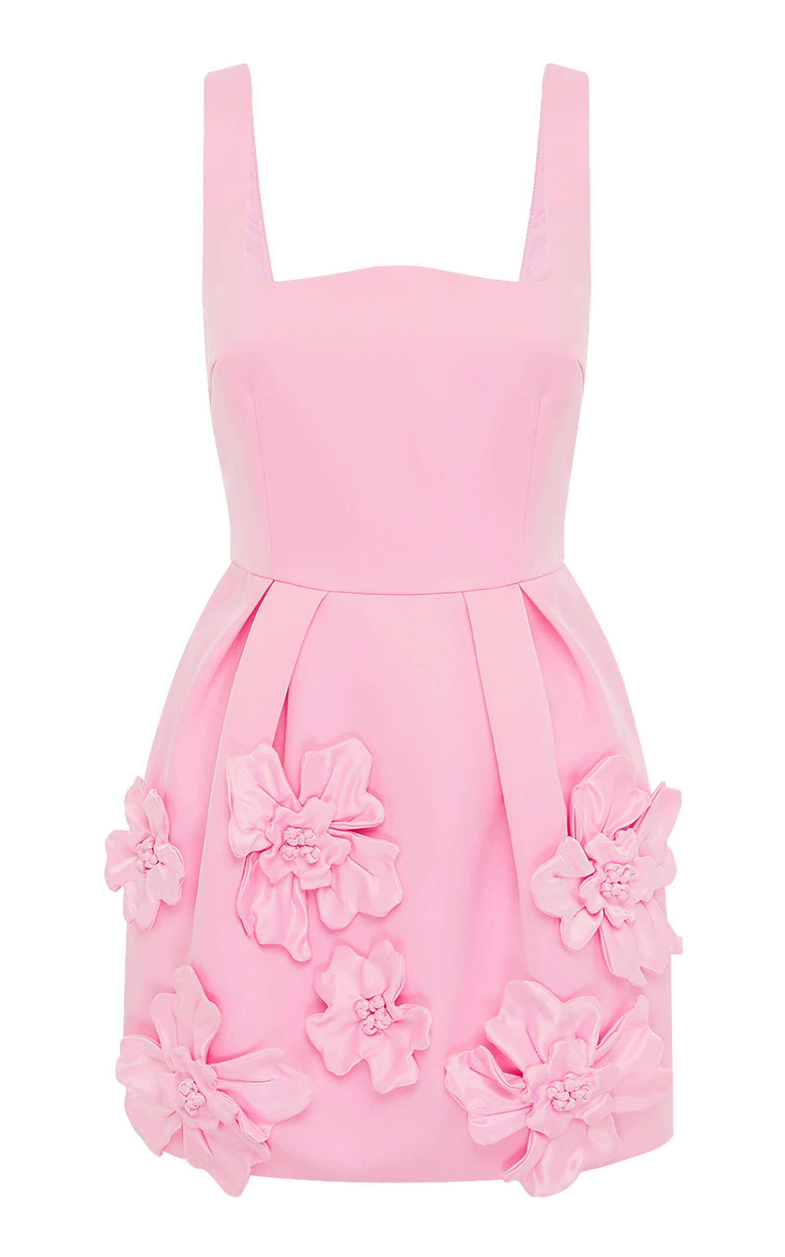 Leo Lin Piper Flower-appliquéd Mini Drses In Pink