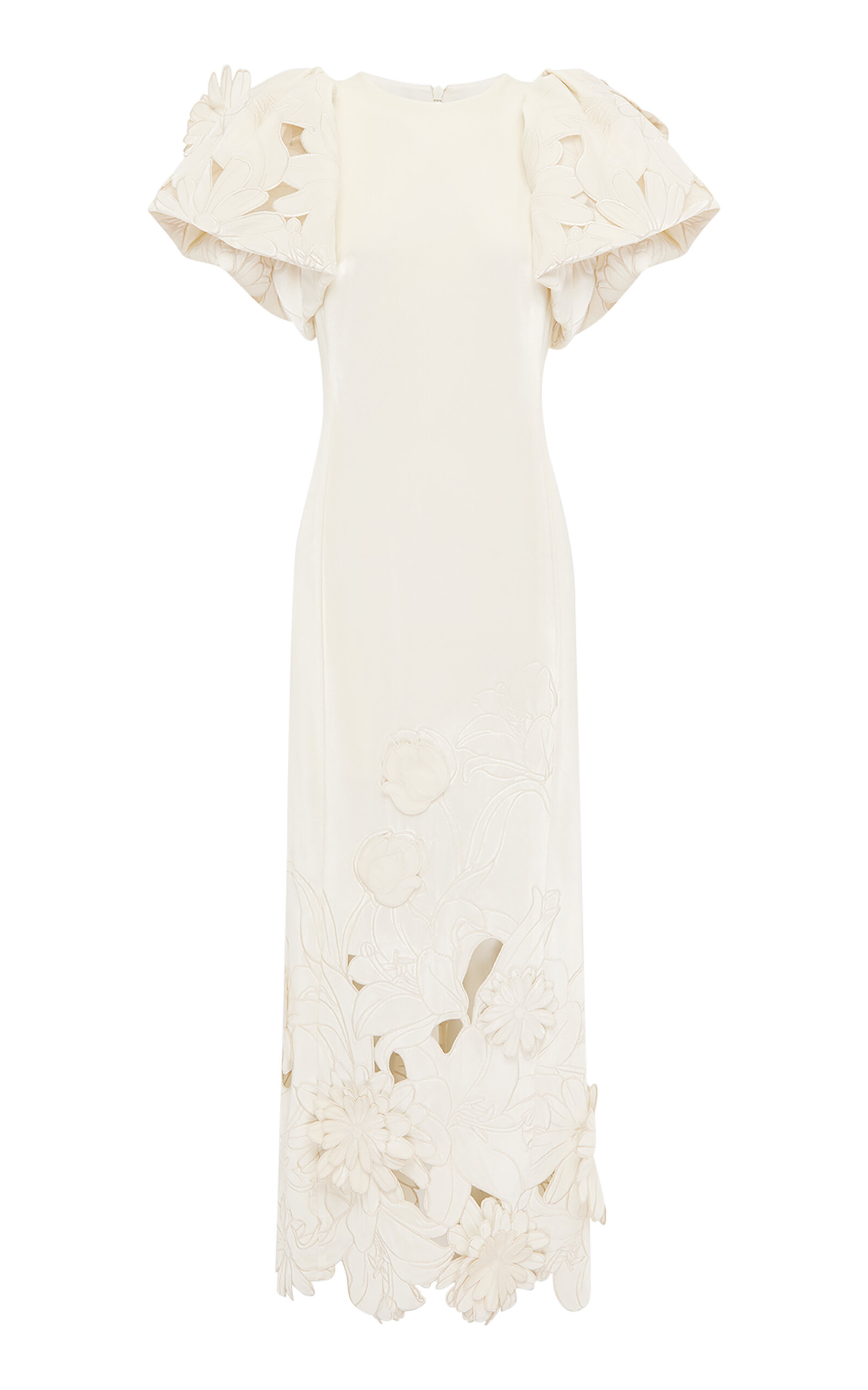 Leo Lin Luncinda Flower-Appliquéd Vevlvet Maxi Dress