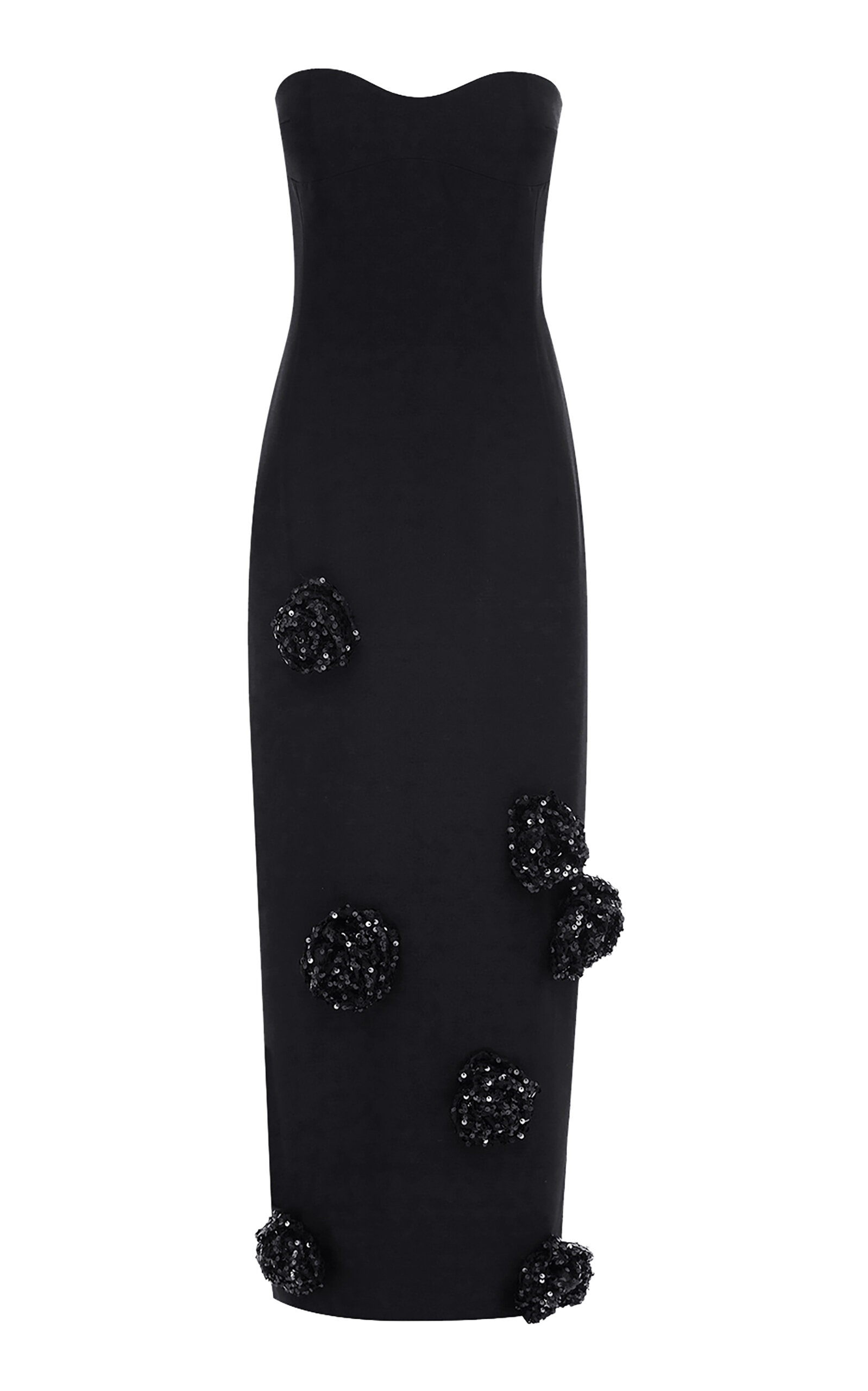 Leo Lin Zayna Embellished Wool-silk Maxi Dress In Black