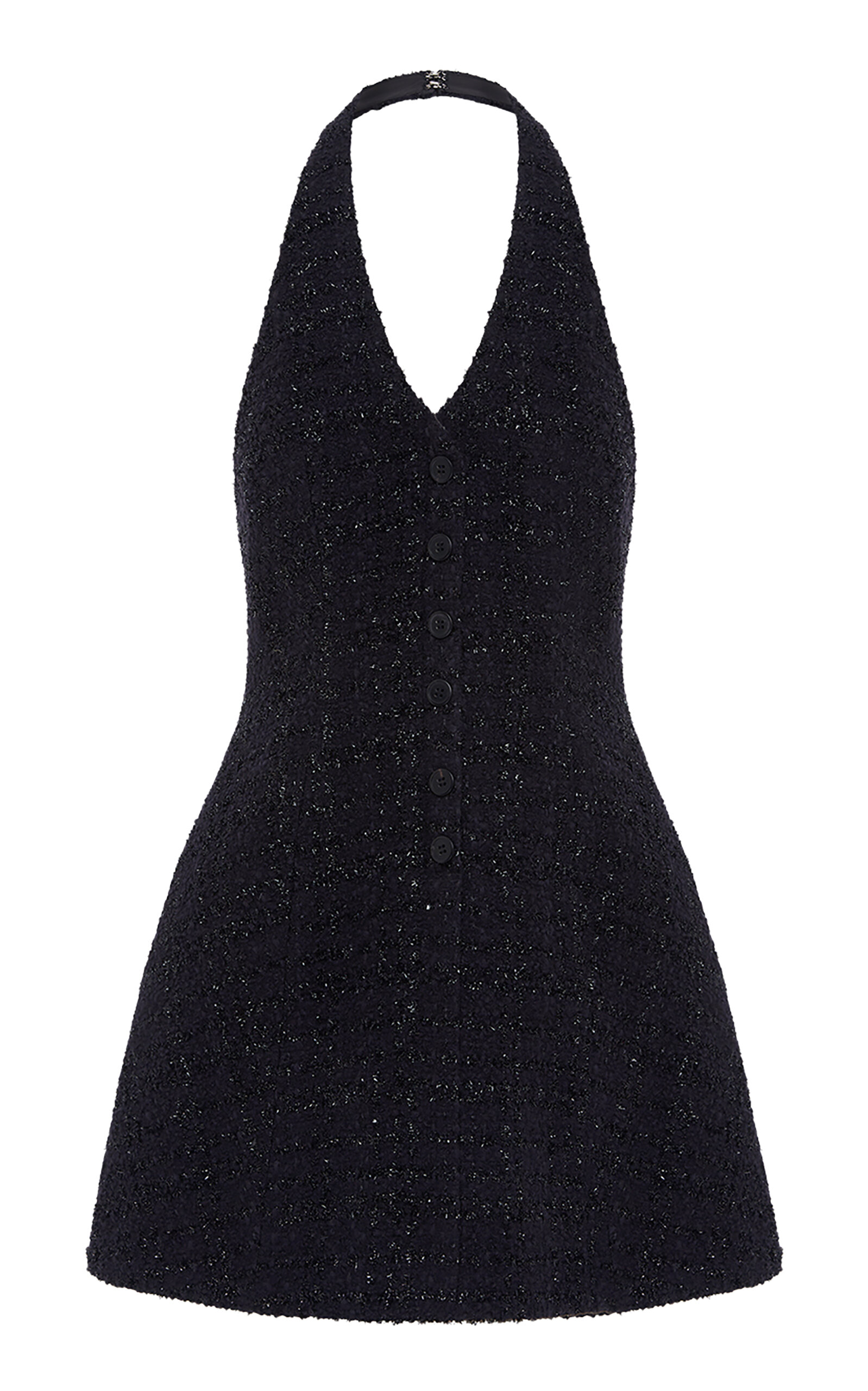 Leo Lin Jessie Halterneck Tweed Mini Dress - Black