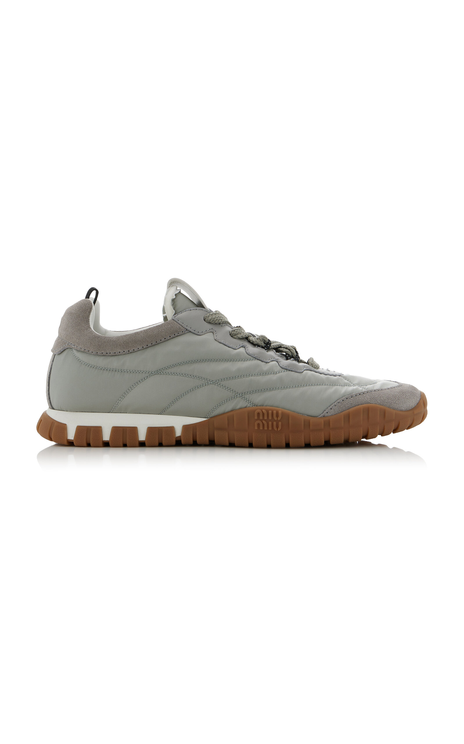 Miu Miu Tyre Nylon Sneakers In Gray