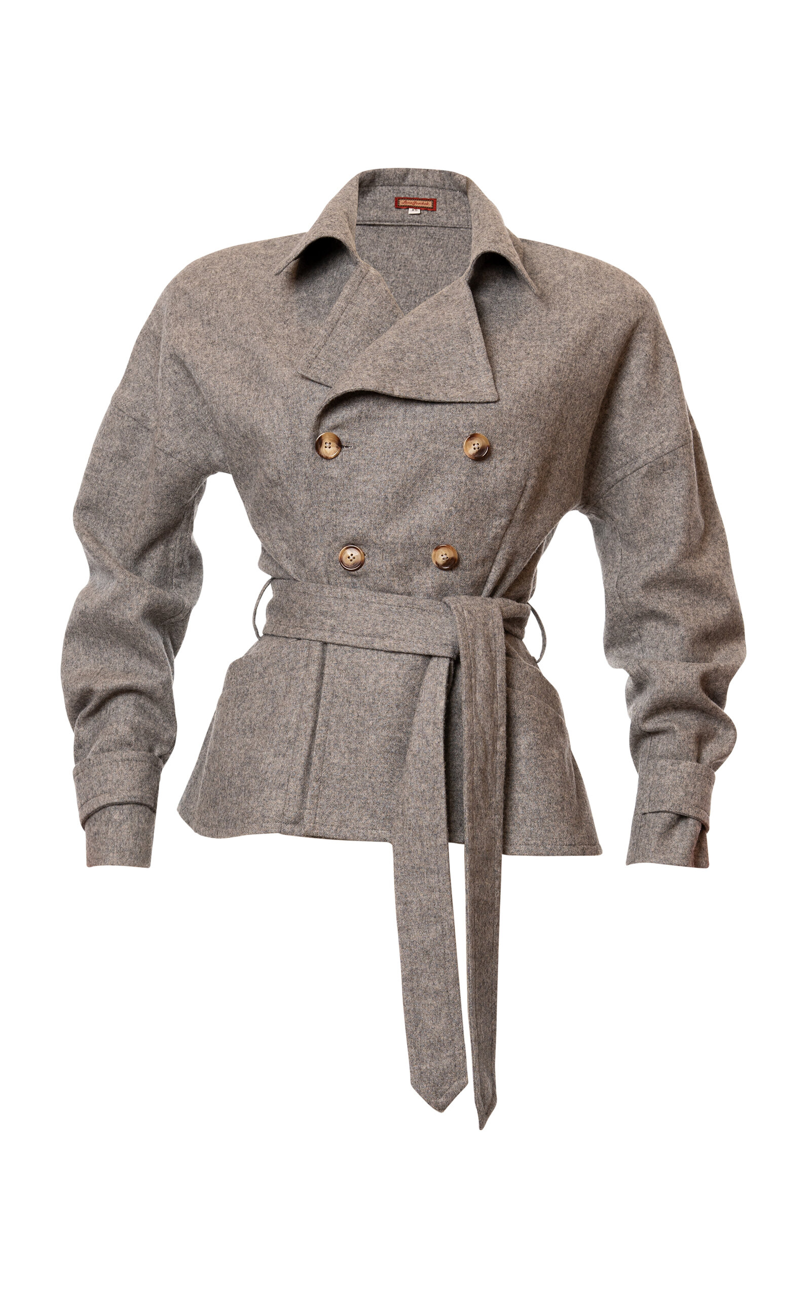Lena Hoschek Alain Double-breasted Wool Jacket In Grey