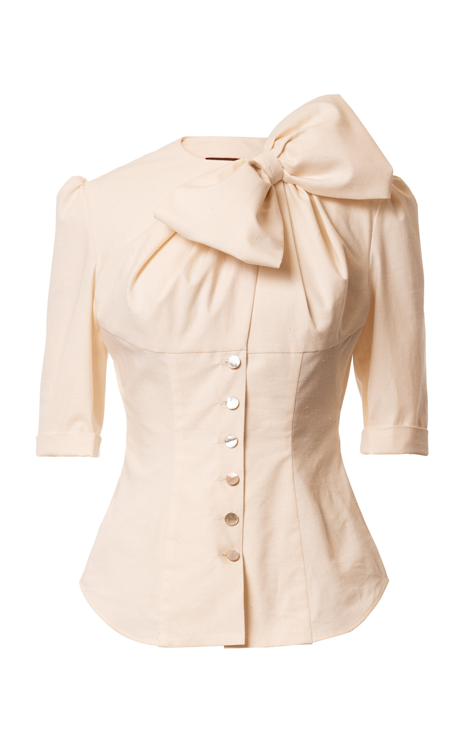 Bow Embellished Cotton Top