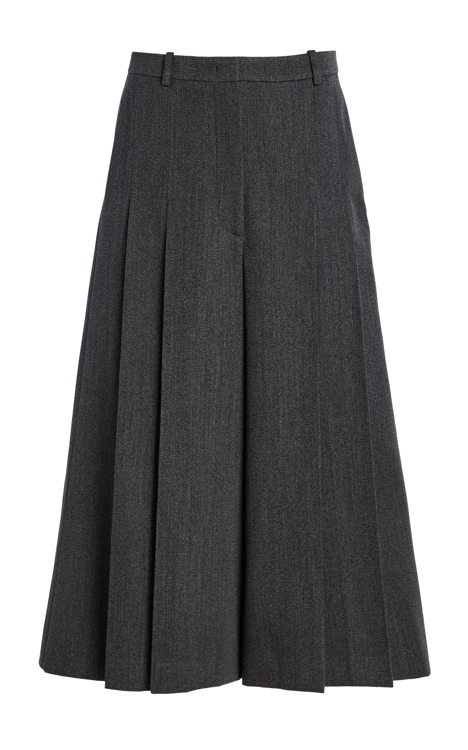 Michael Kors Covert Twill Wide-leg Culotte Pants In Grey