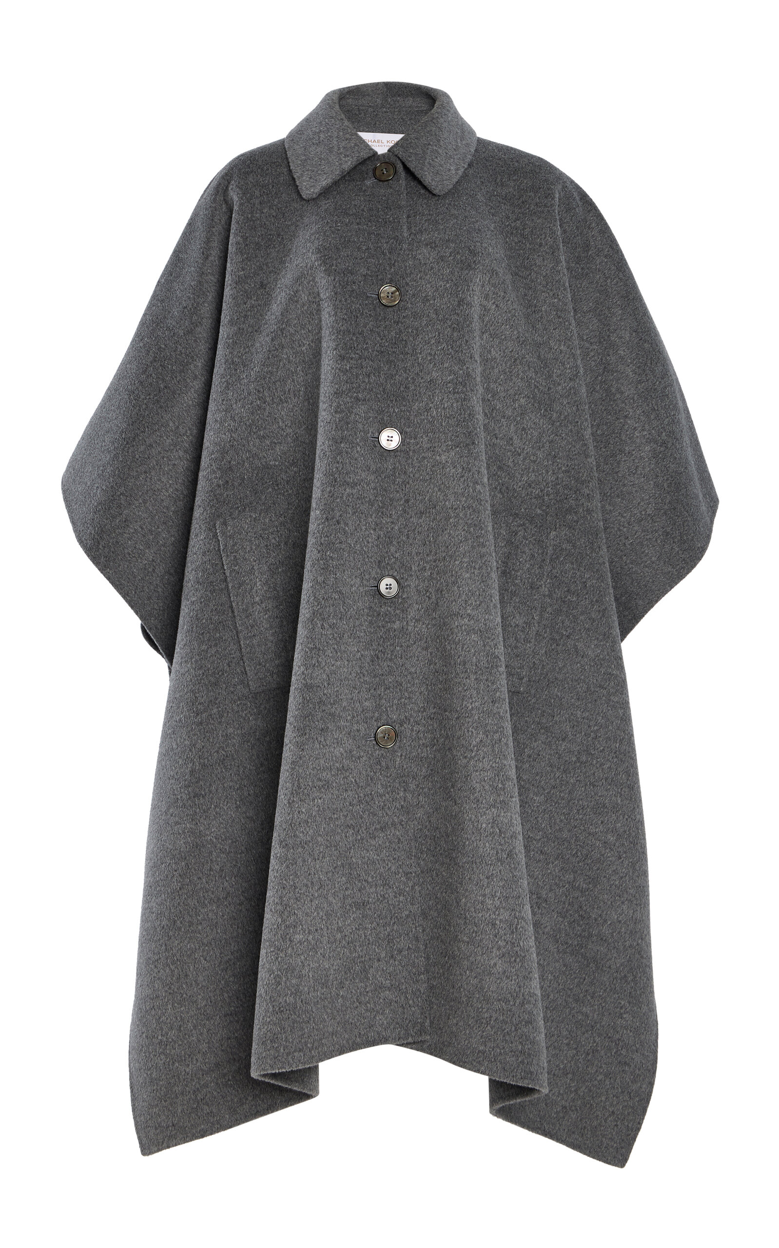Michael Kors Mélange Wool Melton Caftan Coat In Grey