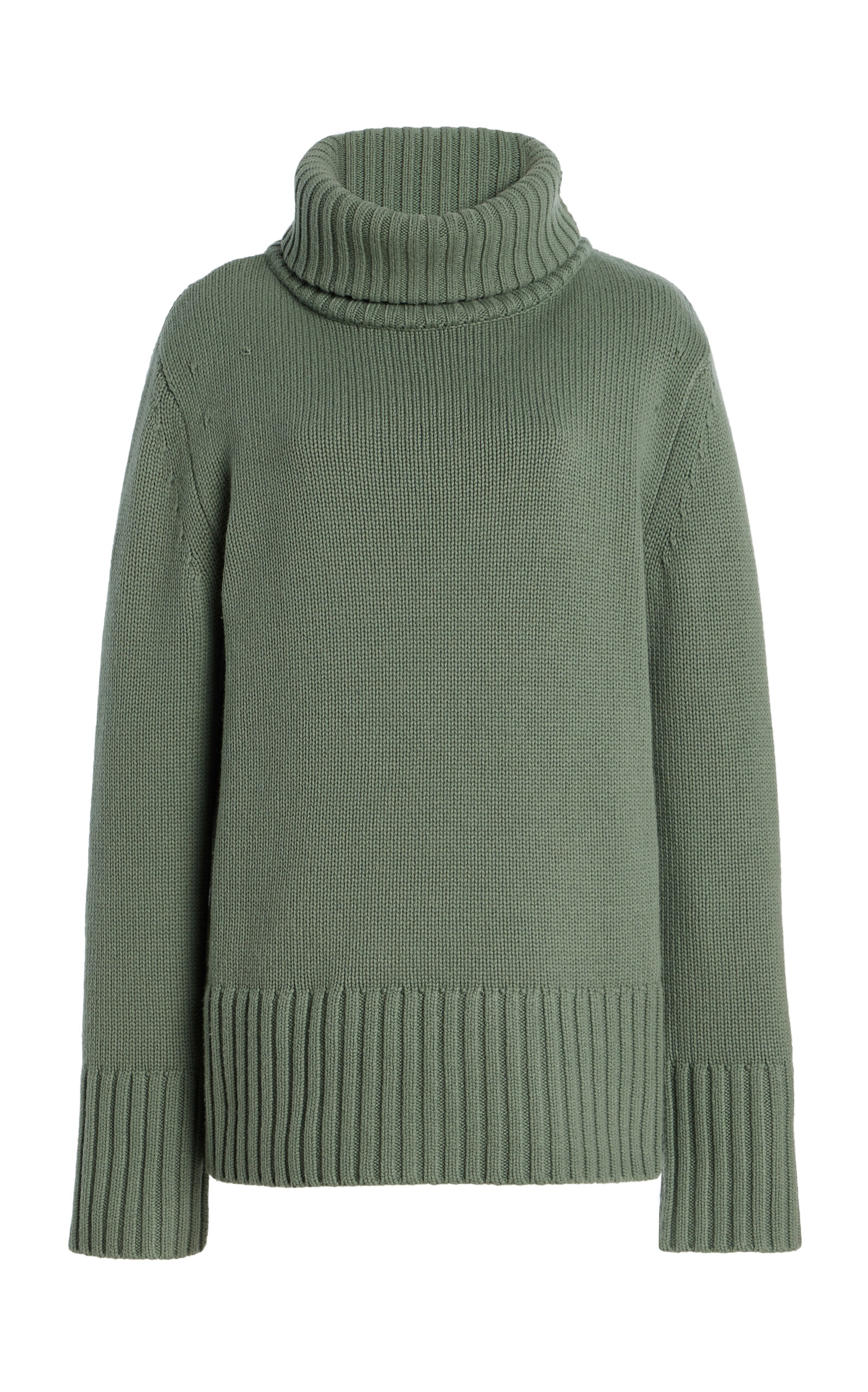 Michael Kors Oversized Cashmere Turtleneck Sweater In Green