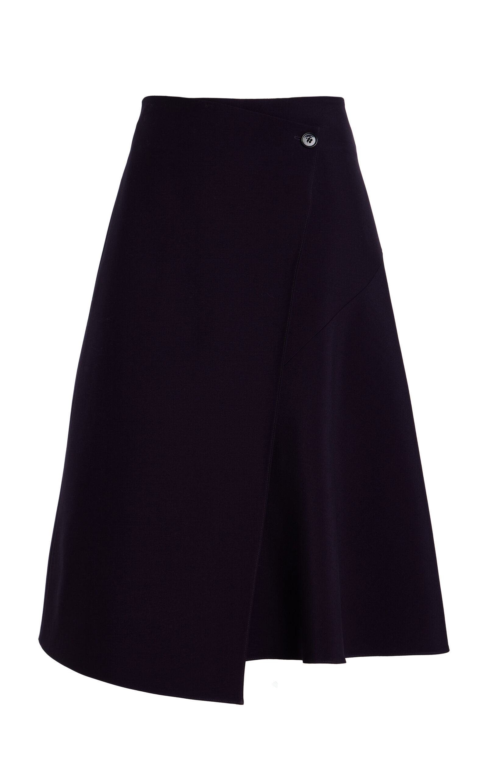 Michael Kors Collection Wrapped Wool Broadcloth Midi Skirt