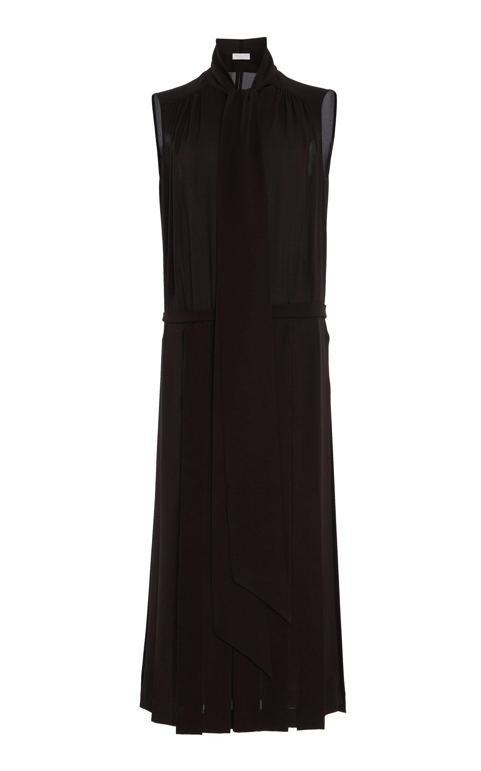 Michael Kors Collection Scarf-Detailed Silk Georgette Midi Shirt Dress