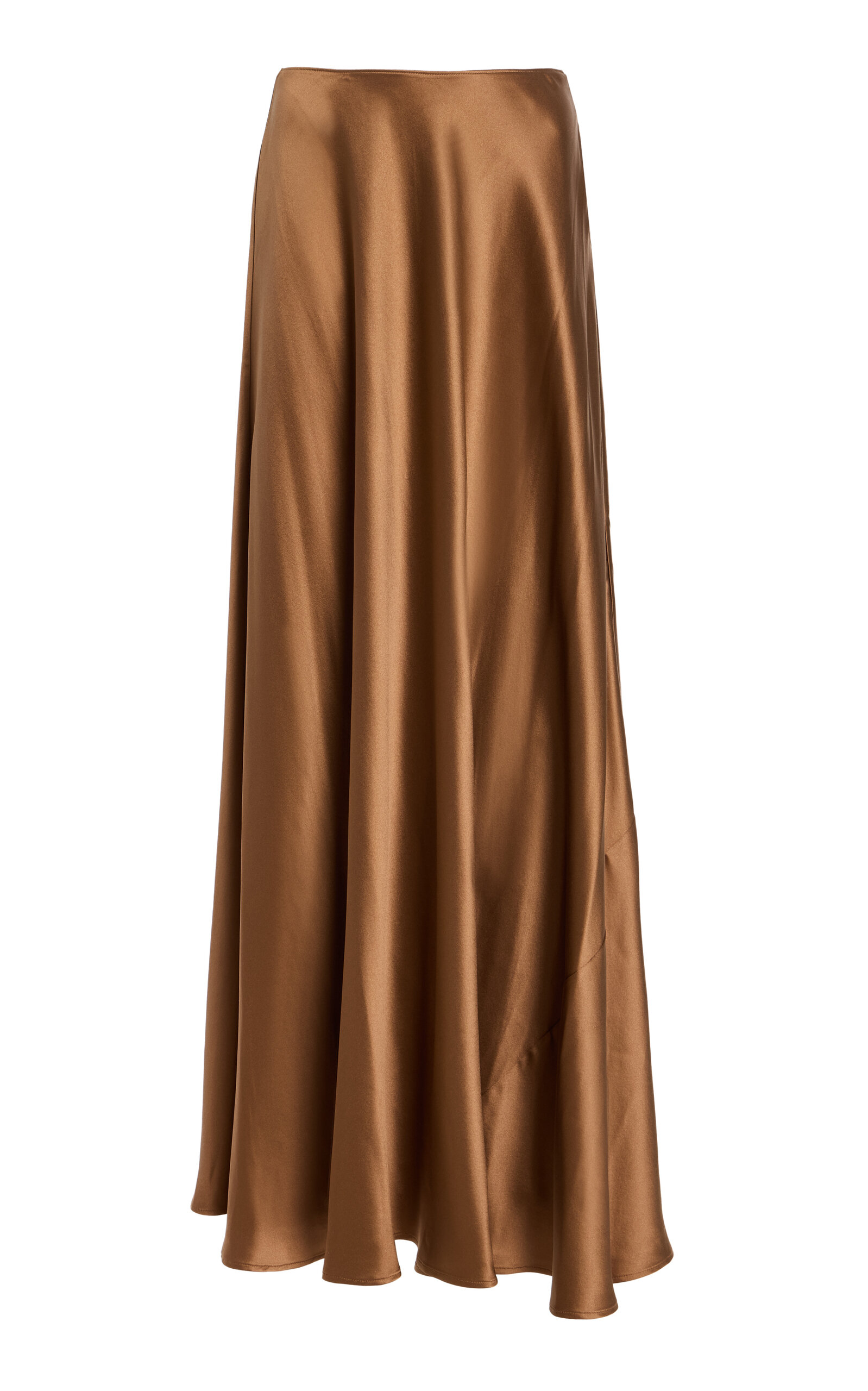 Heirlome Antonia Mid-rise Silk Maxi Skirt In Tan
