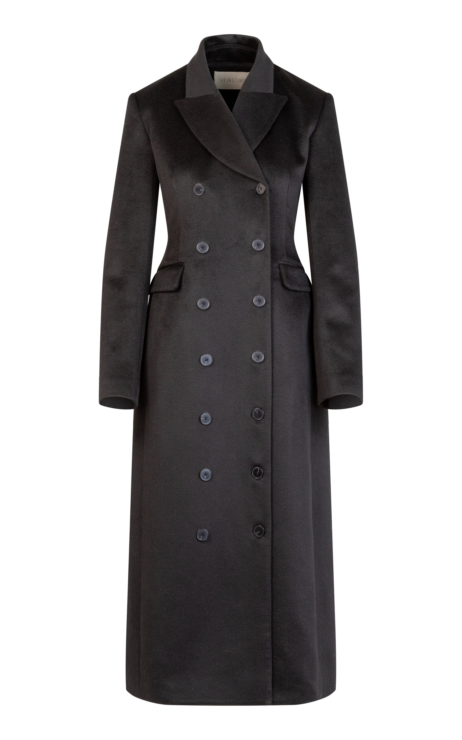 Heirlome Evelyn Double-Breasted Cashmere Coat - Black - XS