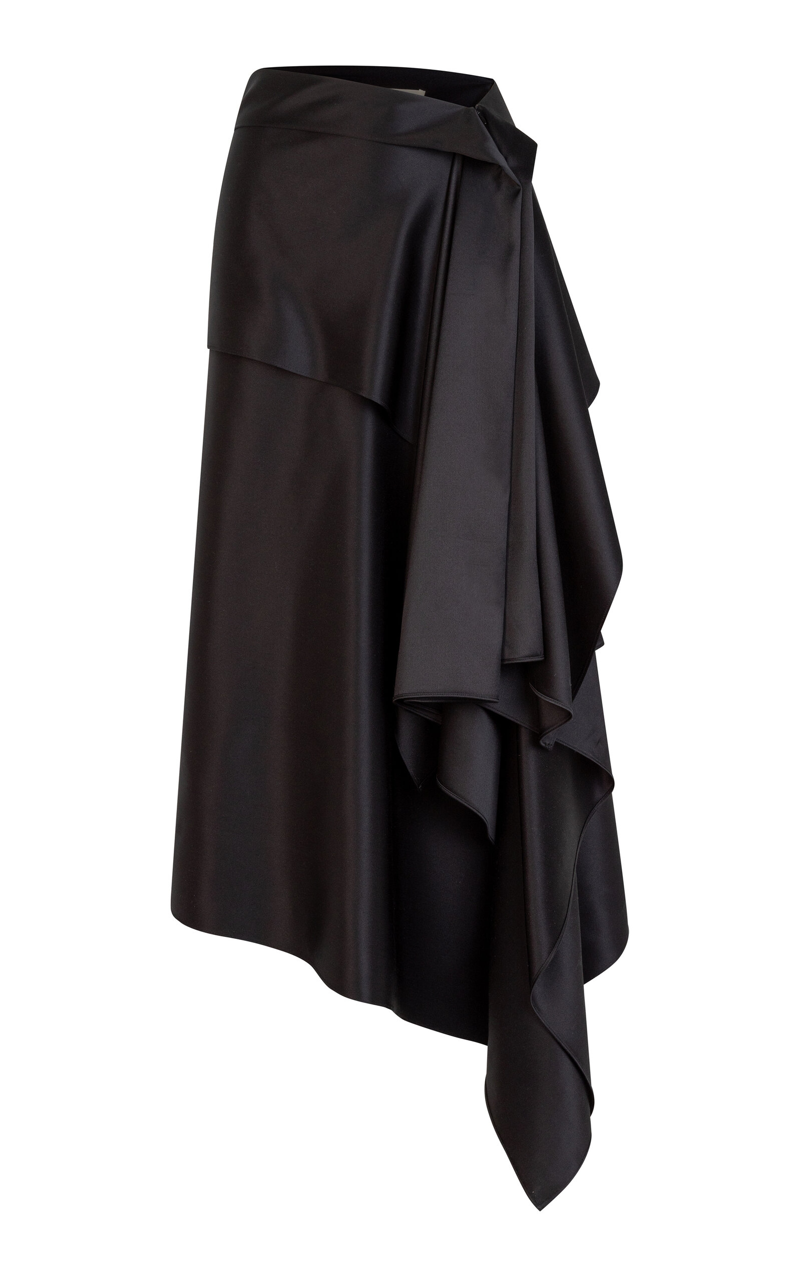 Heirlome Agatha Draped Silk Maxi Skirt - Black