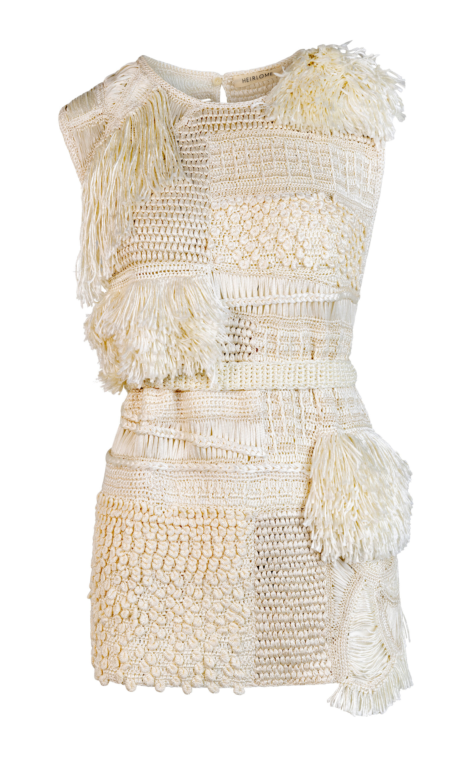 Heirlome Laia Textured Knit-silk Top In Ivory