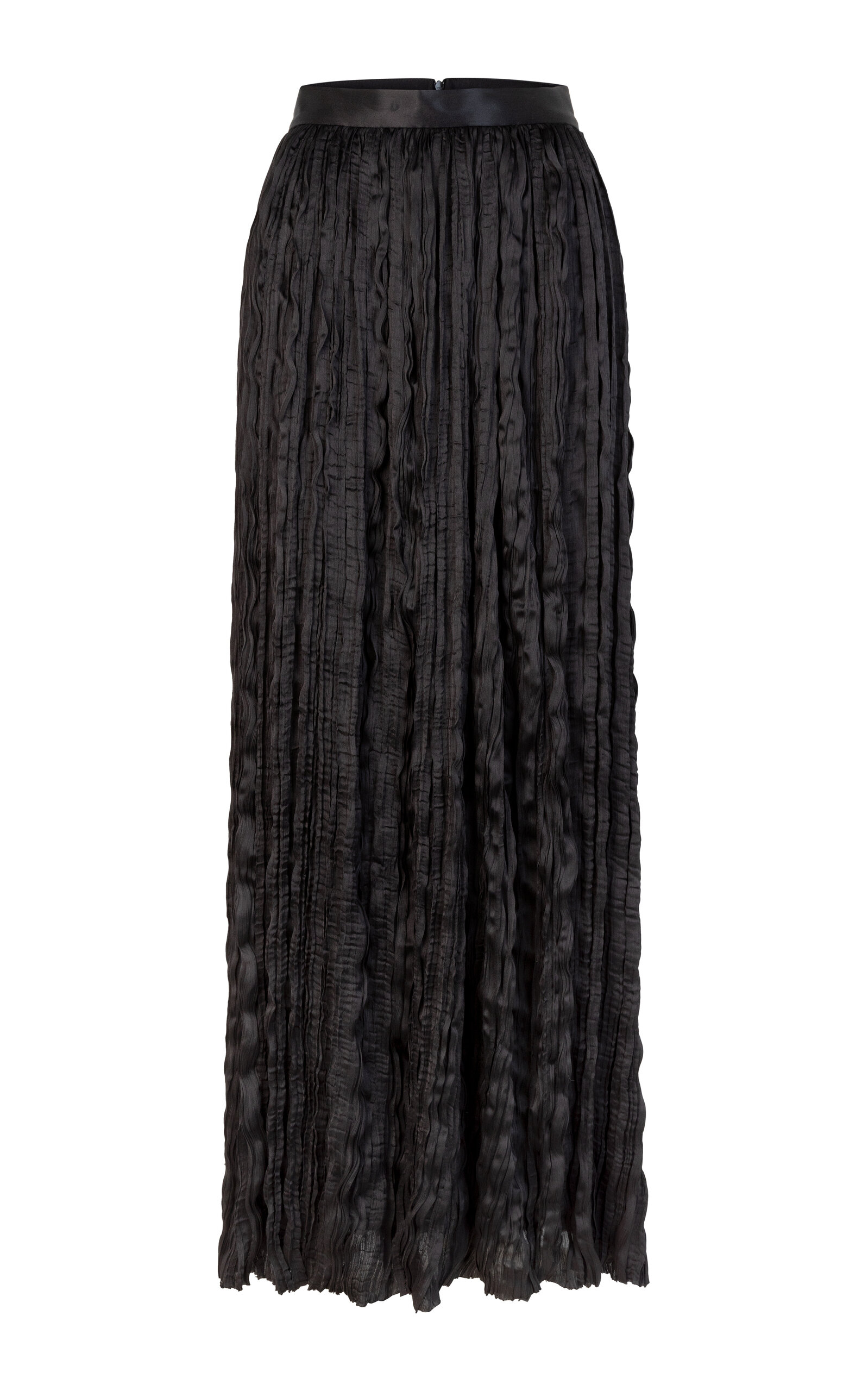 Emma Pleated Satin Maxi Skirt