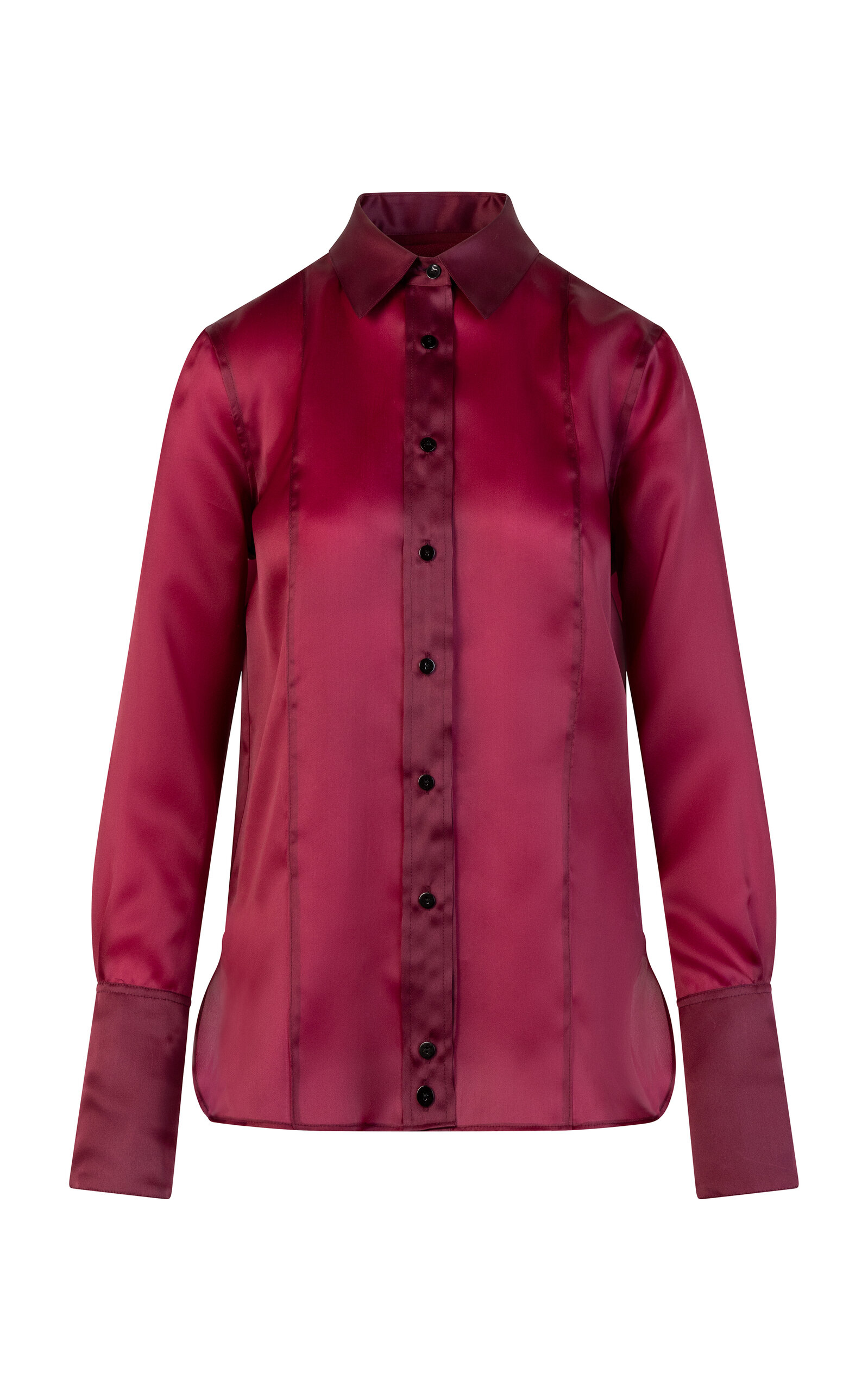 Heirlome Ella Button-Down Organza Shirt - Burgundy