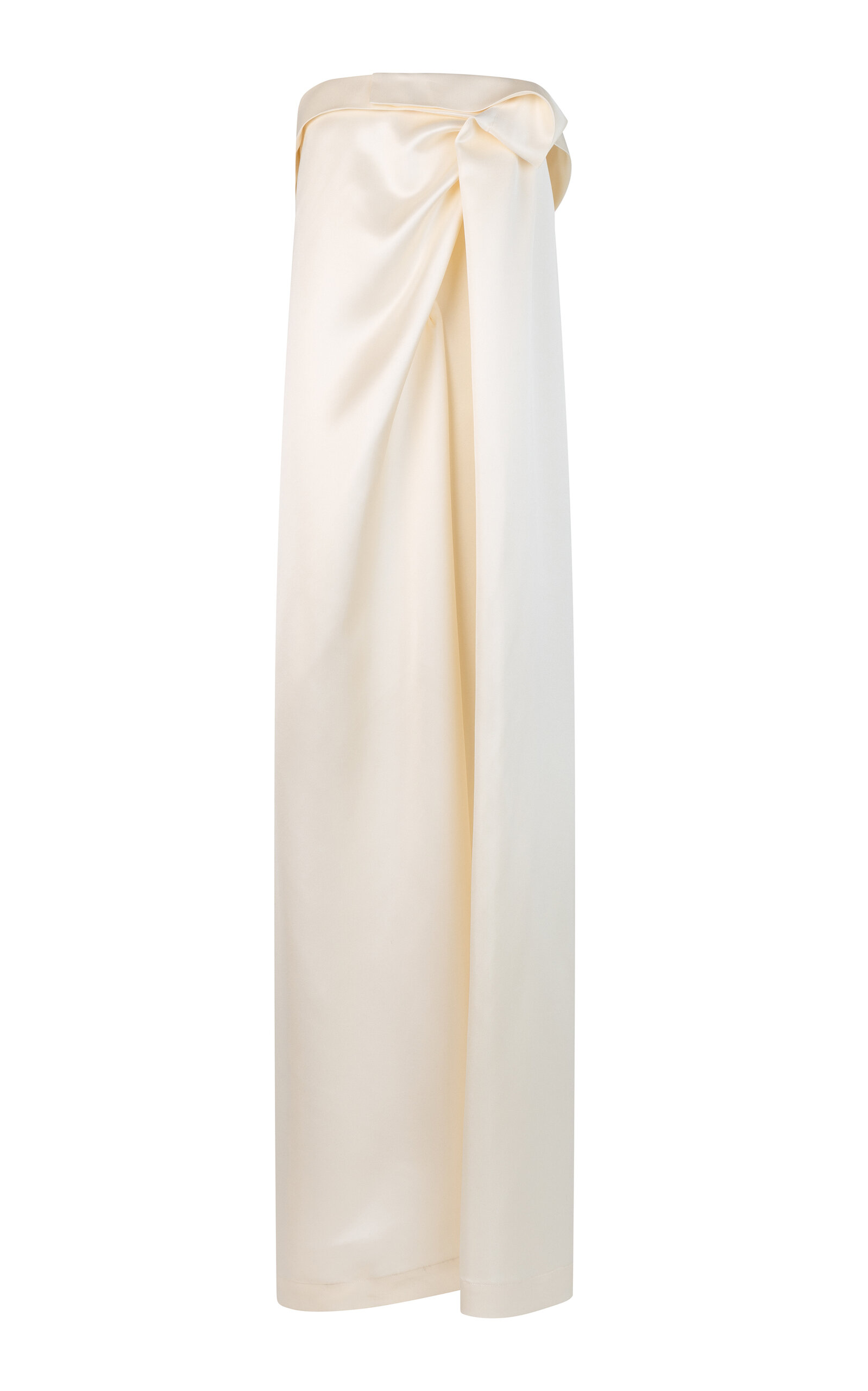 Heirlome Manuela Strapless Silk-satin Gown In Ivory
