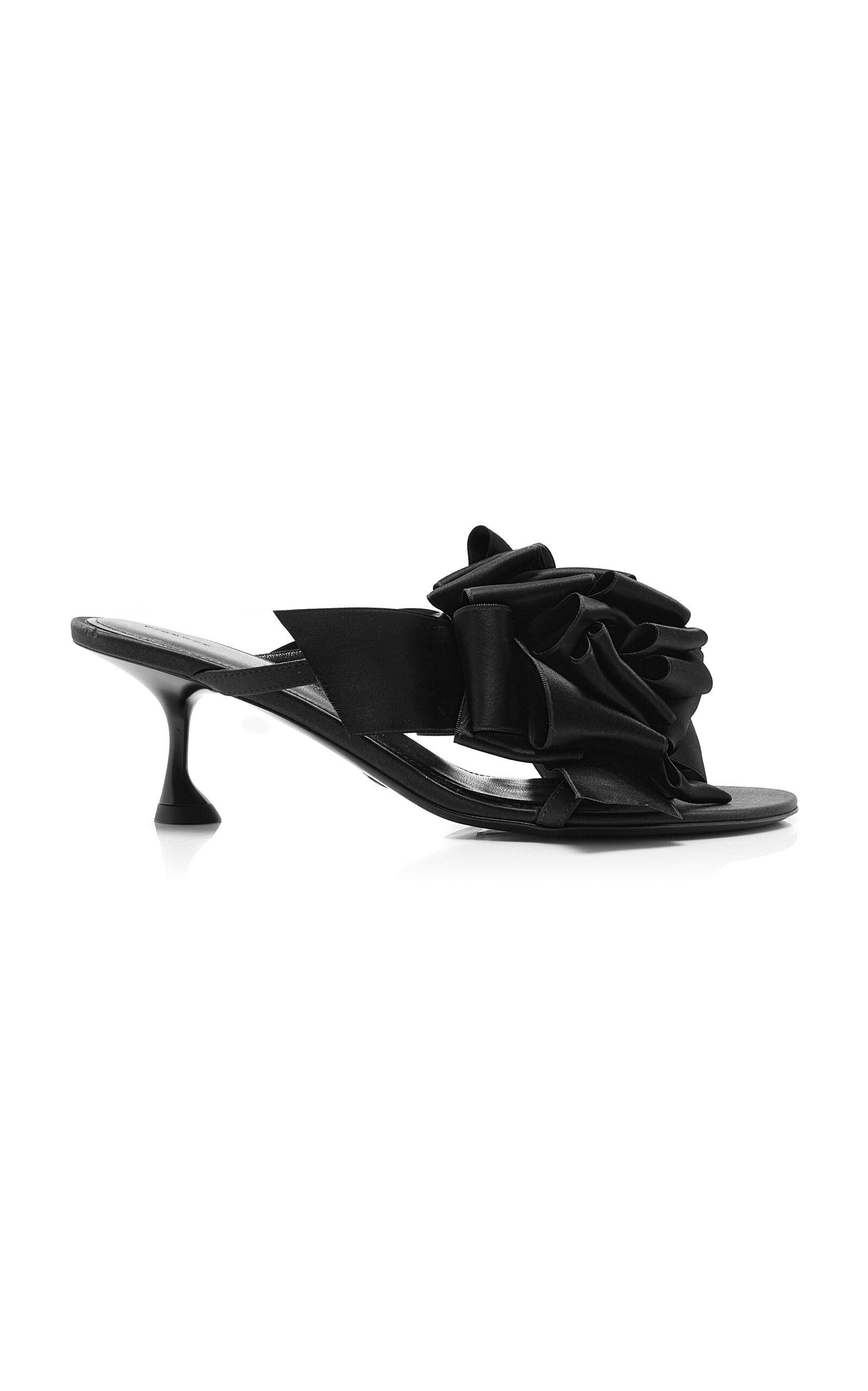 Proenza Schouler Tee Souvenir Satin Sandals In Black