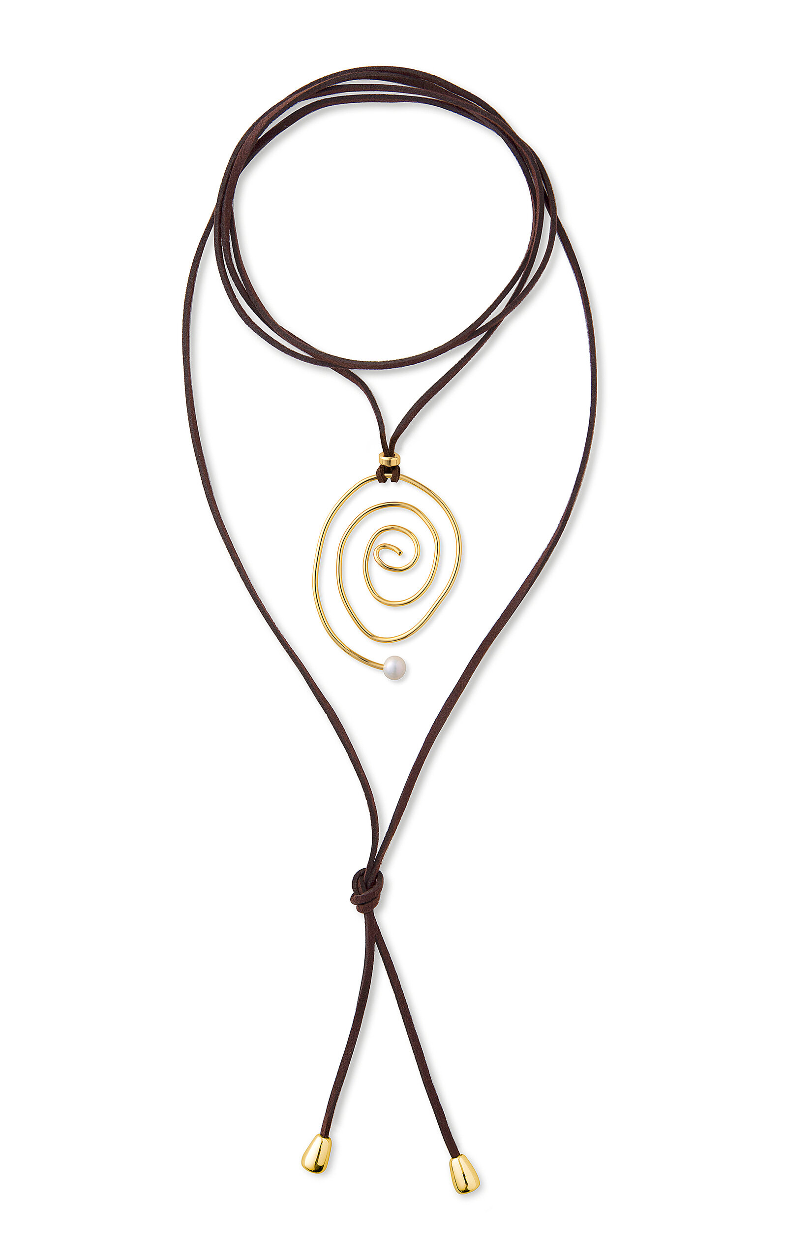 Eliou Espiral Multi-stone Wrap Necklace In Gold