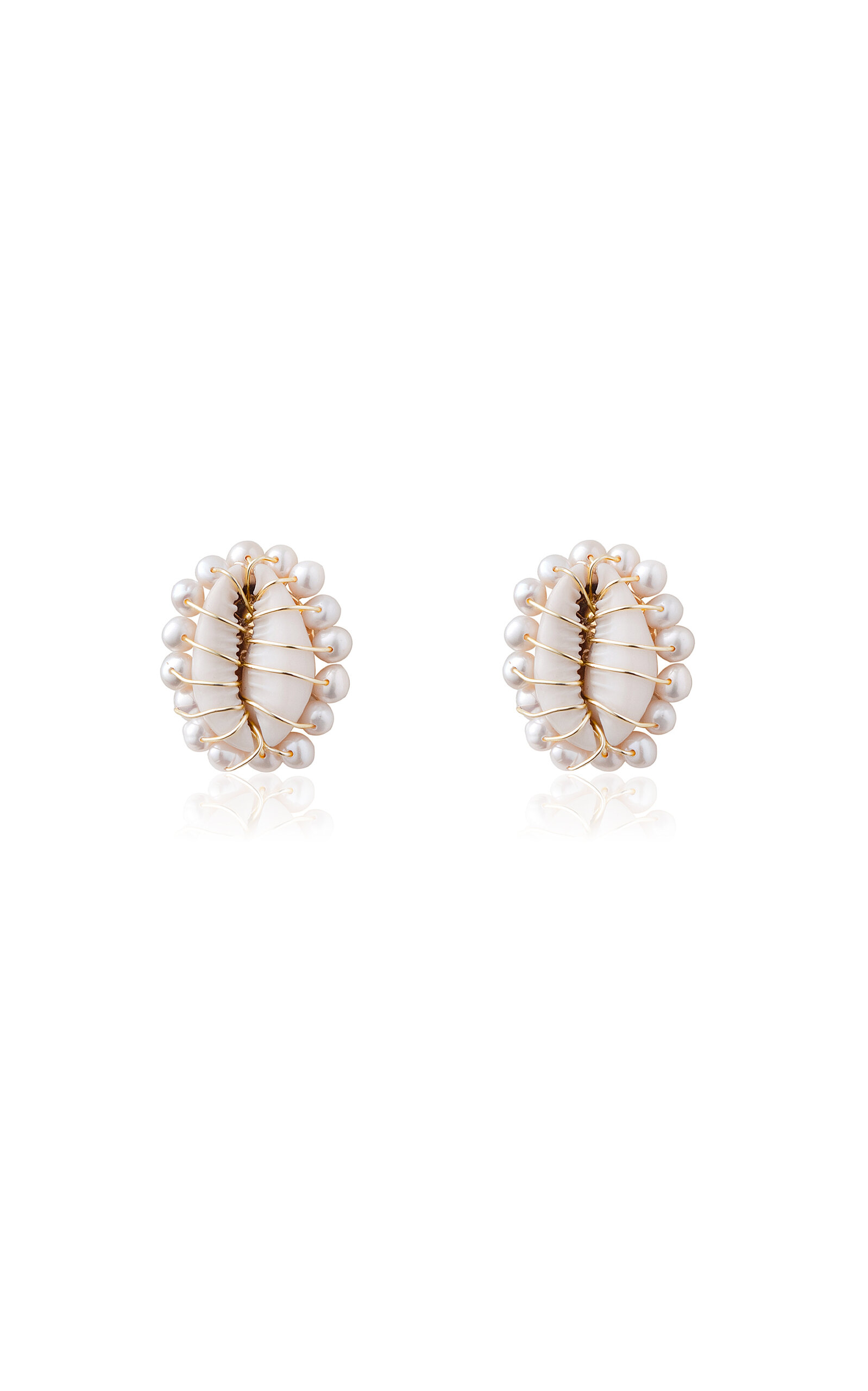 Eliou Ava Multi-stone Earrings In White