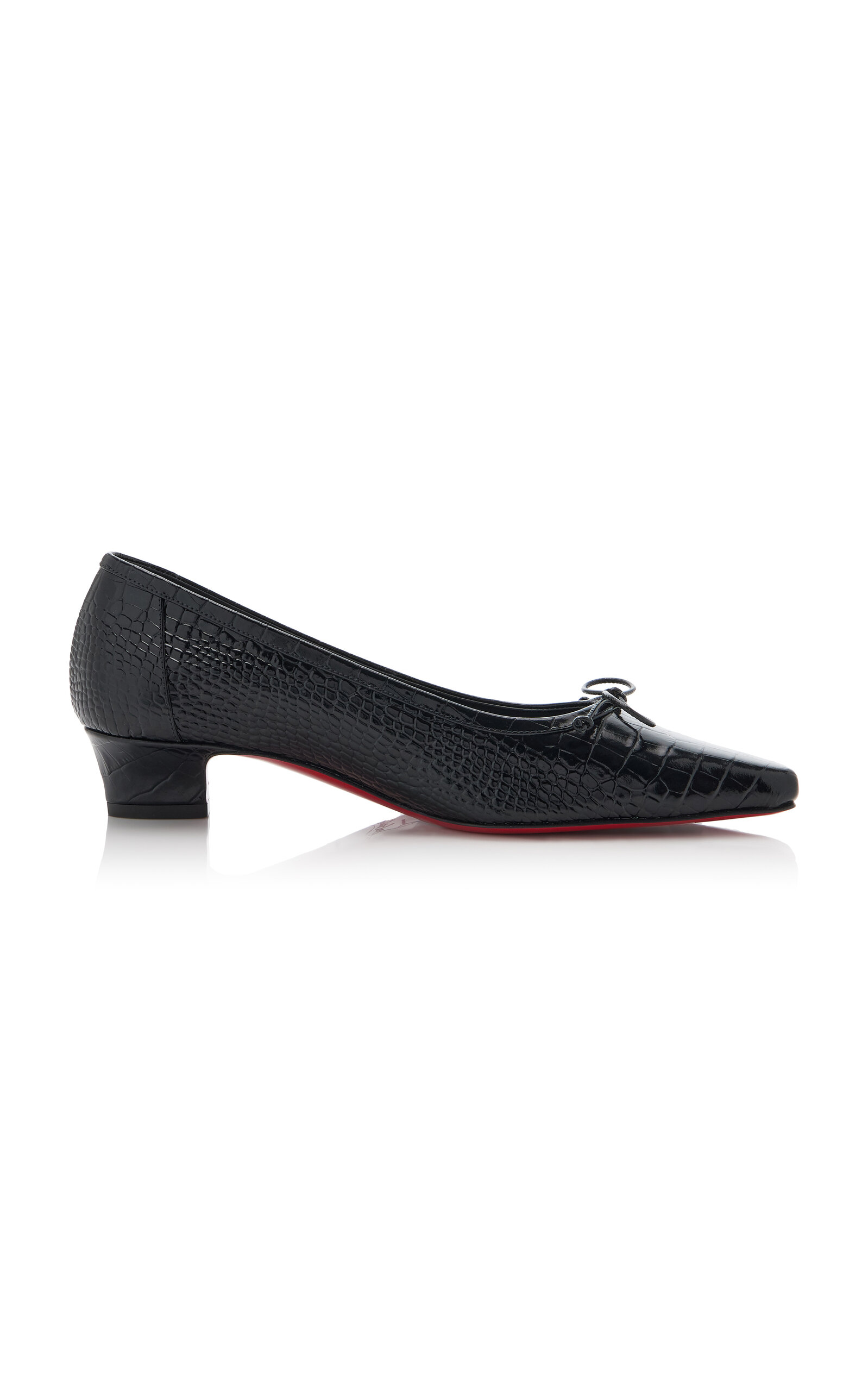 Promessina 35mm Croc-Effect Ballet Flats