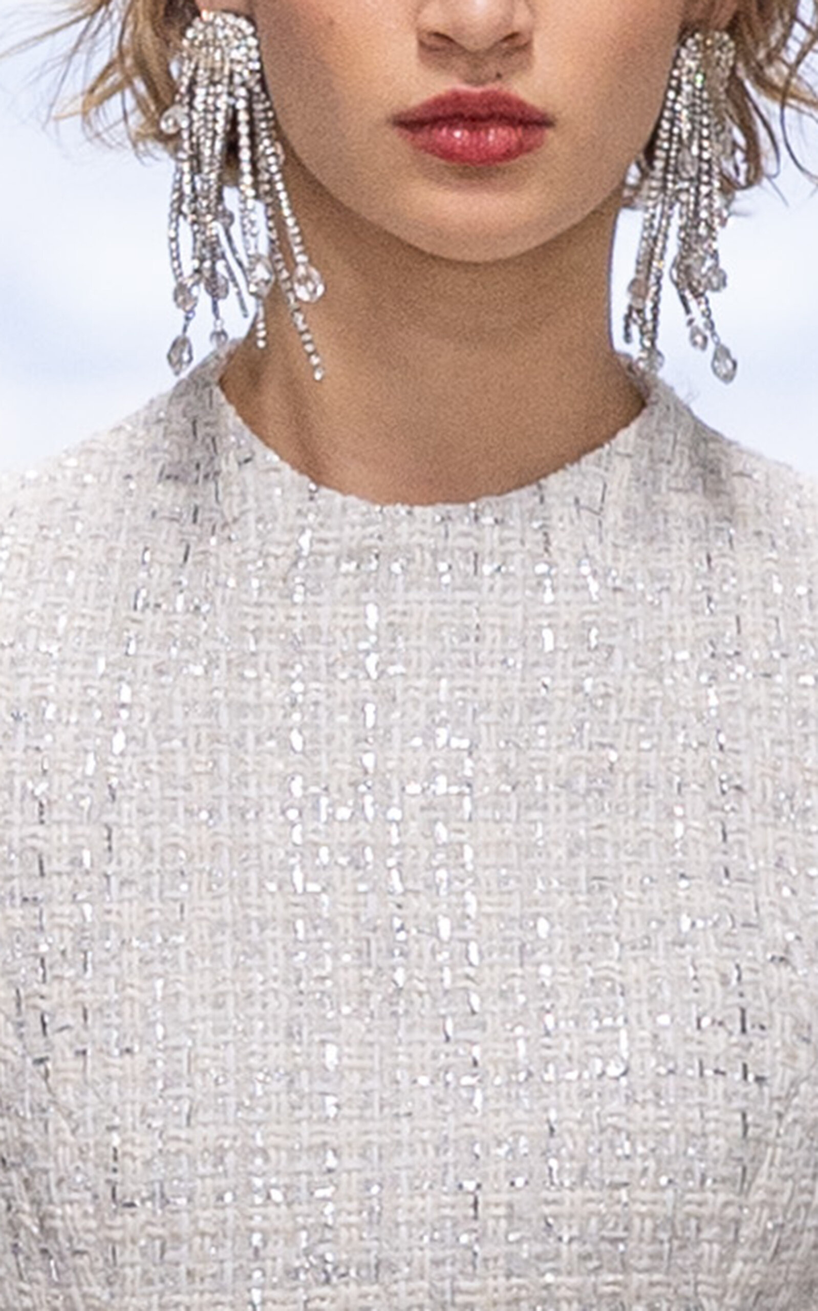 Carolina Herrera Cascade Sparkle Tassel Earrings - Silver - OS - Moda Operandi