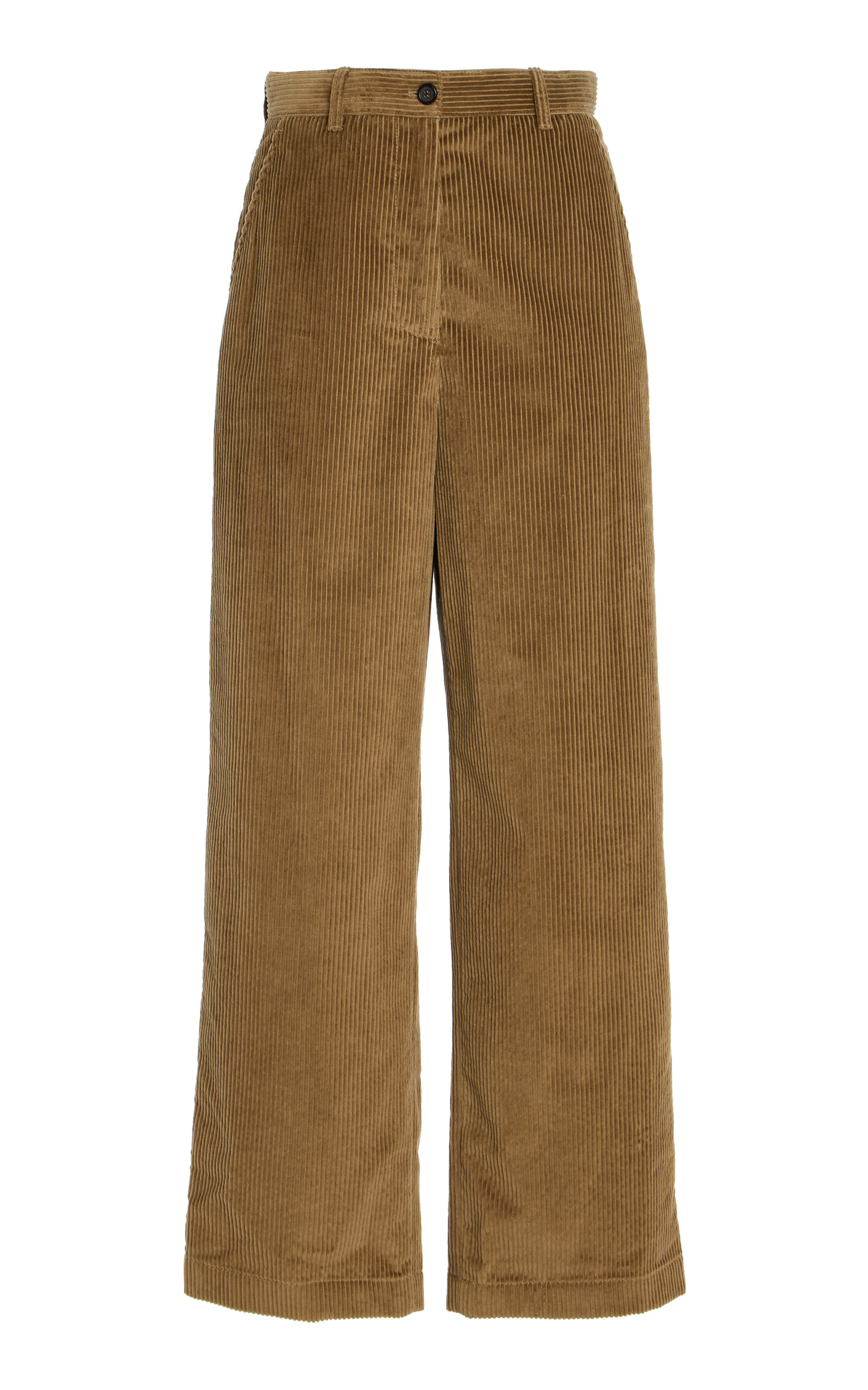 Miu Miu Cotton Courdory Pants In Brown