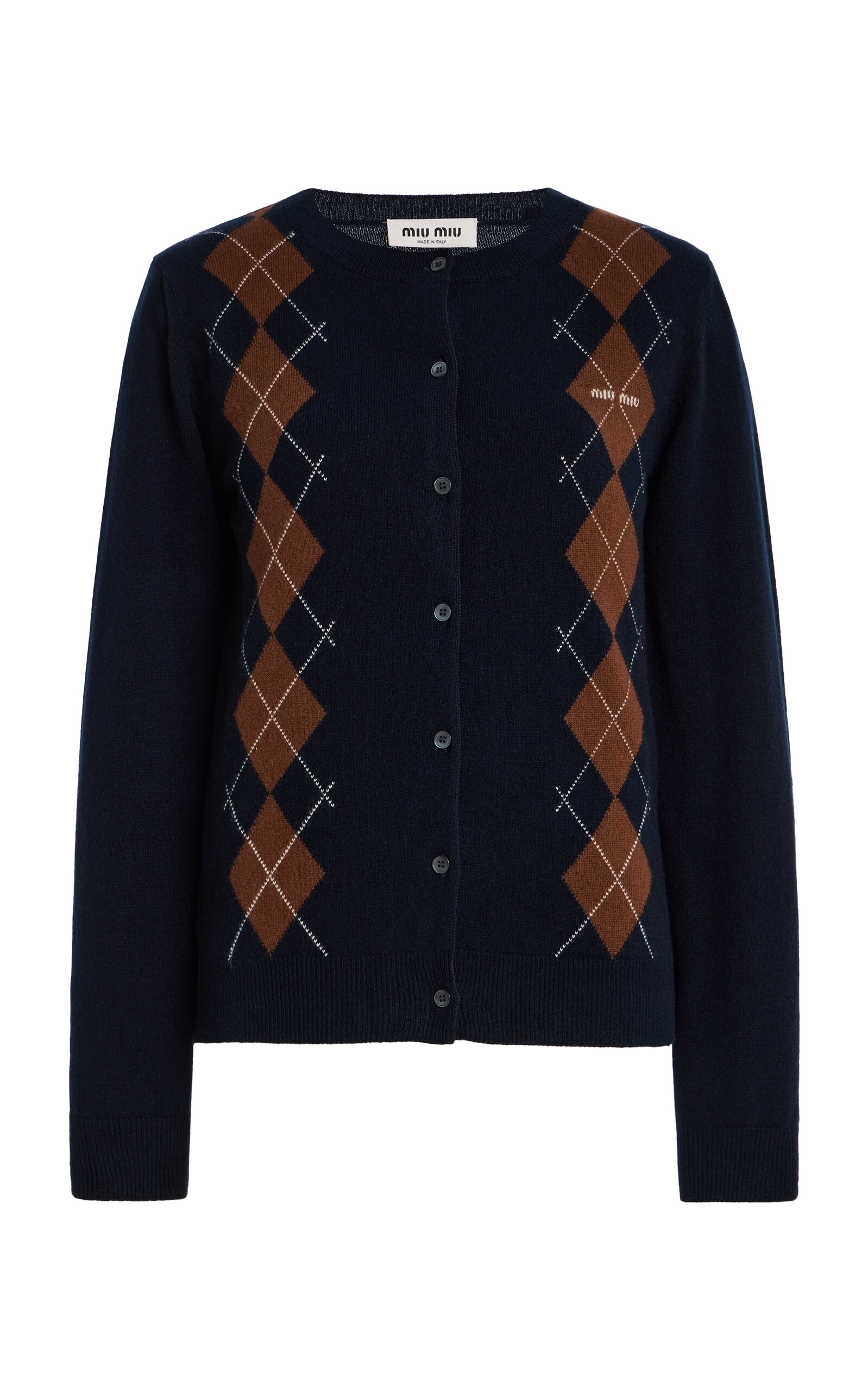 Miu Miu Argyle Cashmere Cardigan