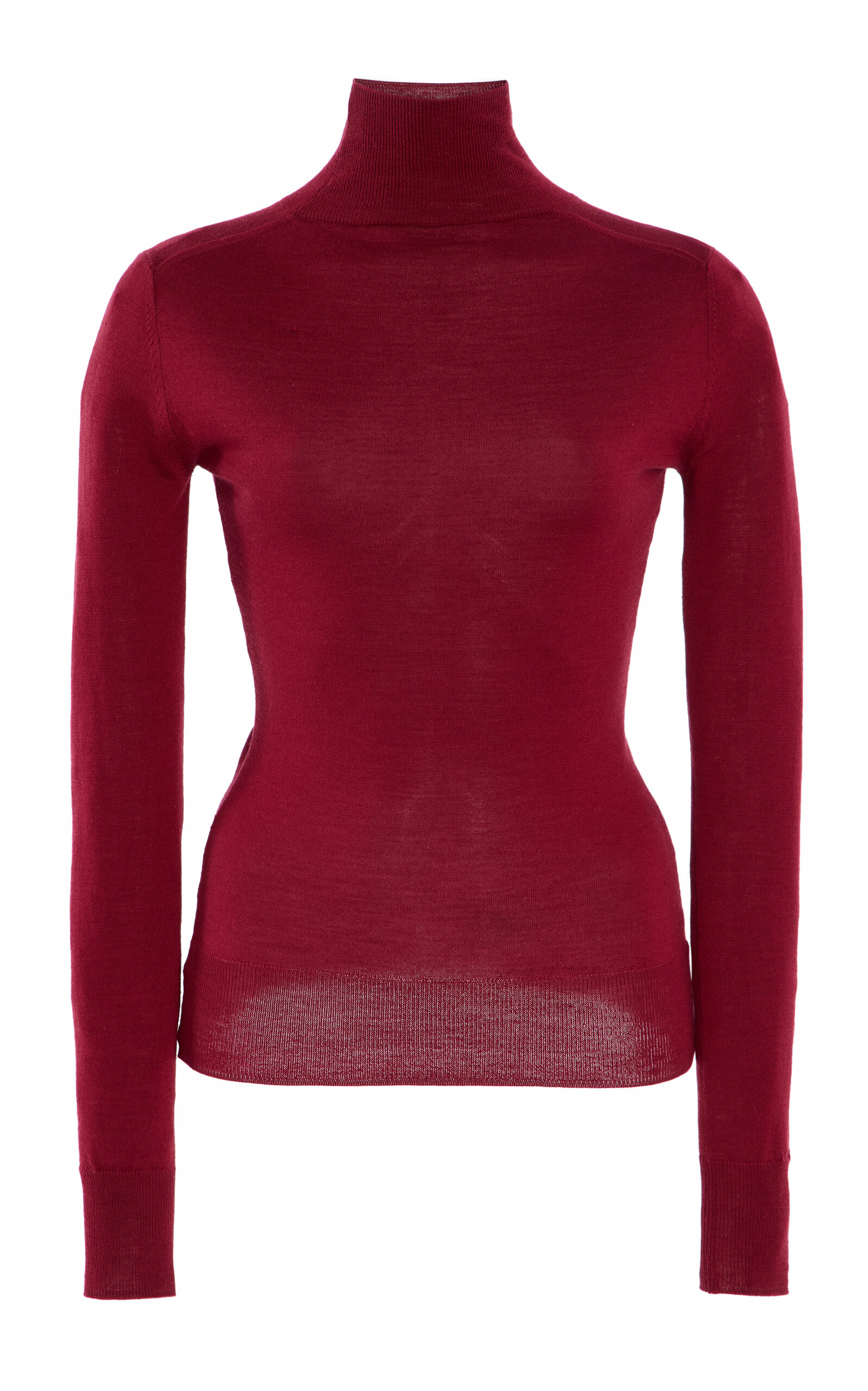 Carolina Herrera Turtleneck Wool-silk Sweater In Red