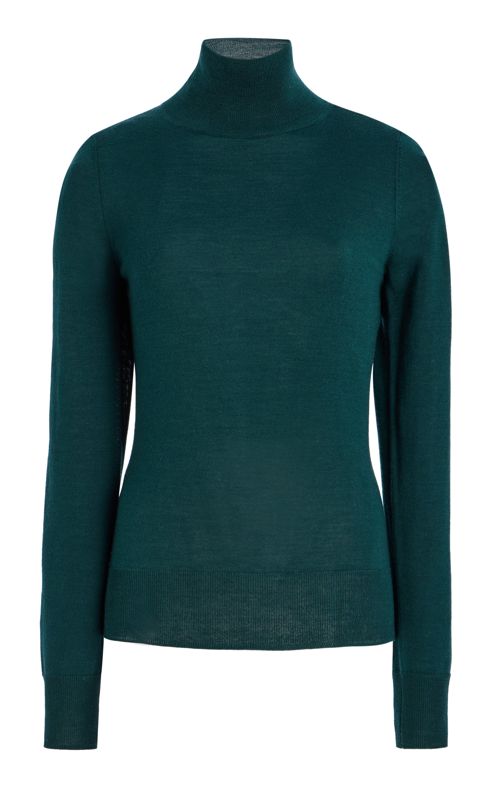 Carolina Herrera Turtleneck Wool-silk Sweater In Green