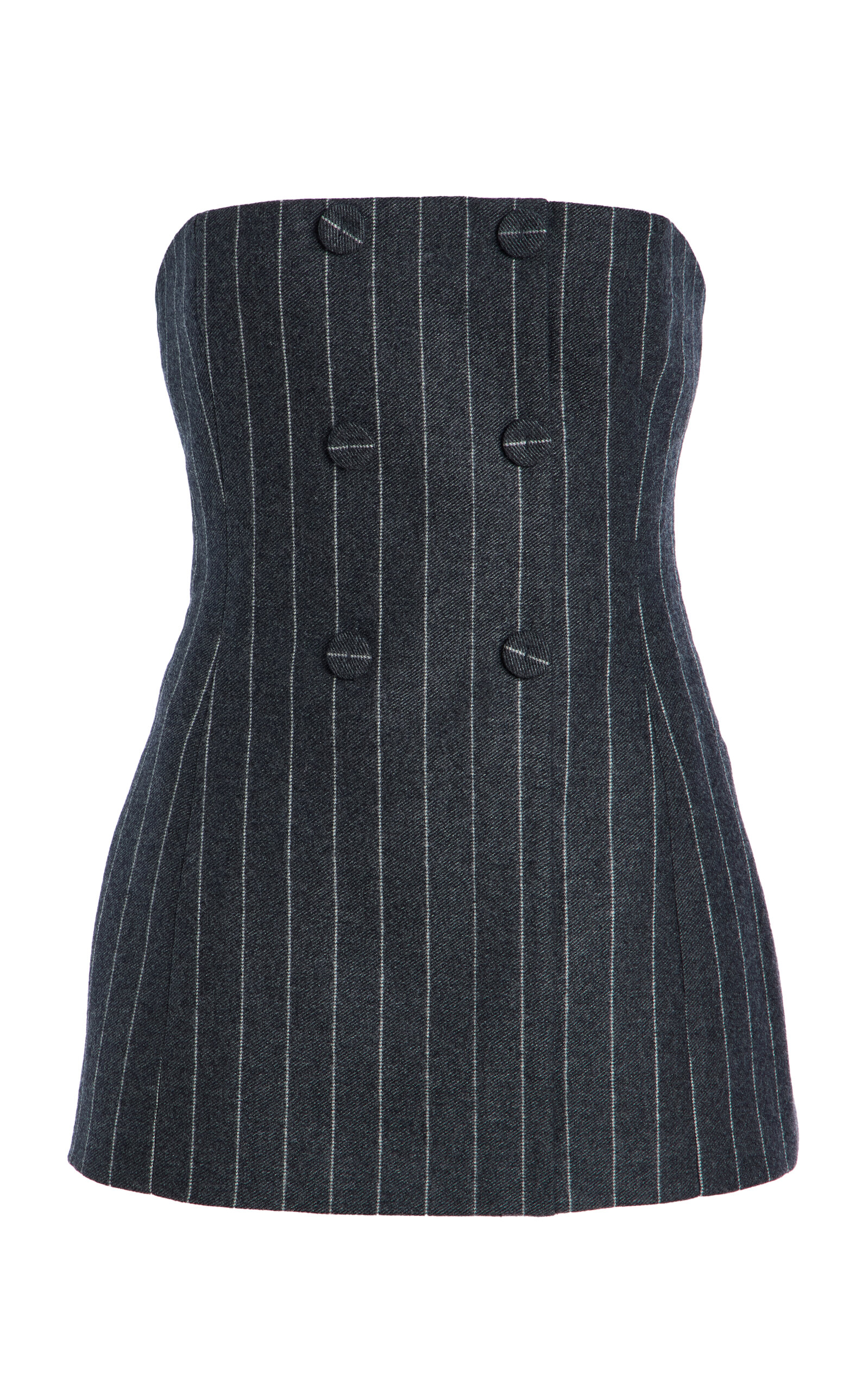Carolina Herrera Strapless Wool-blend Top In Grey
