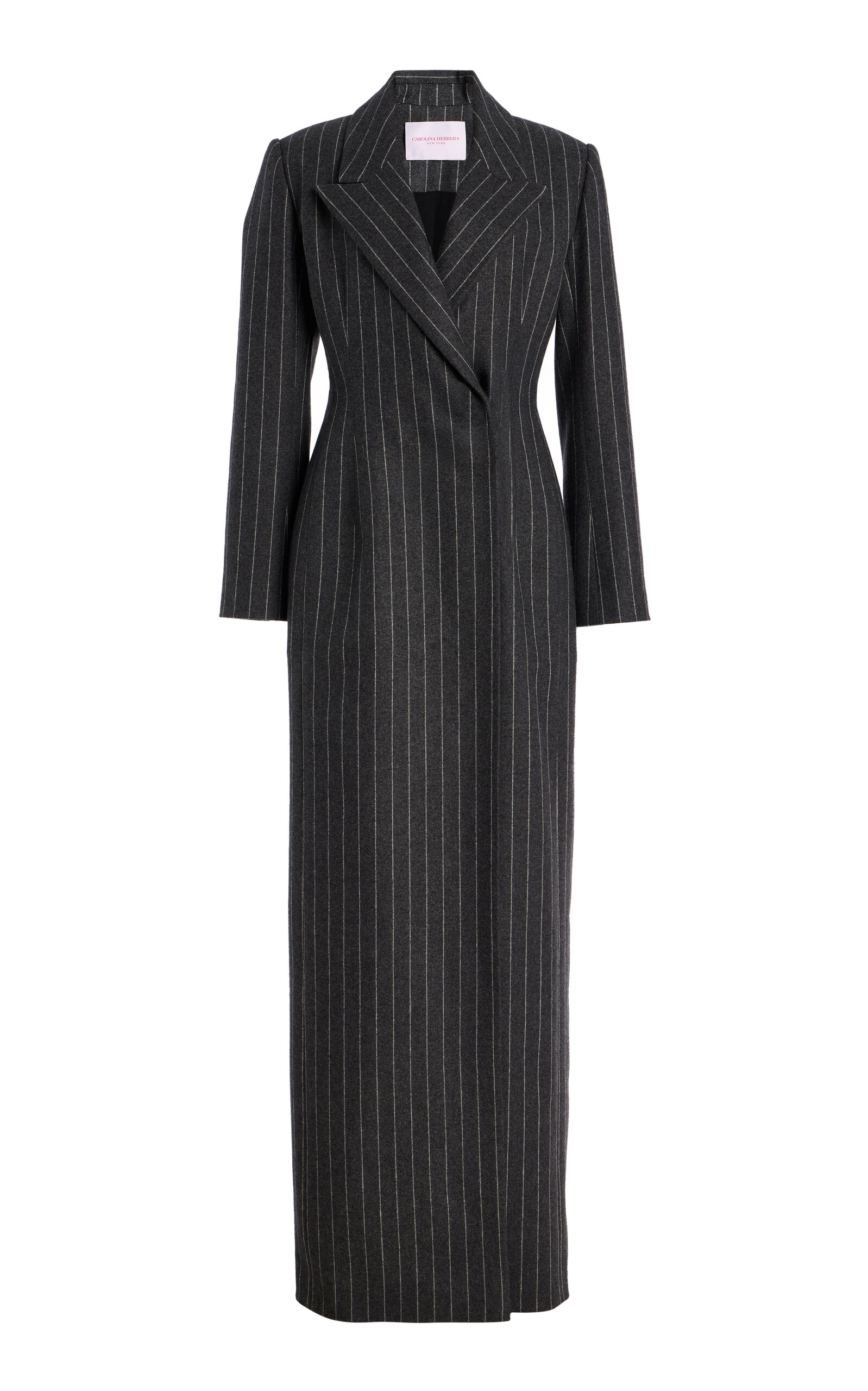 Carolina Herrera Double-breasted Wool-blend Coat In Grey