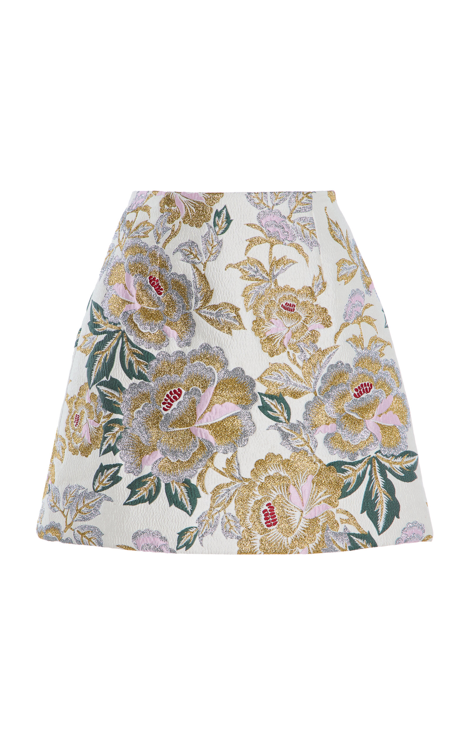 Floral-Jacquard Mini Skirt