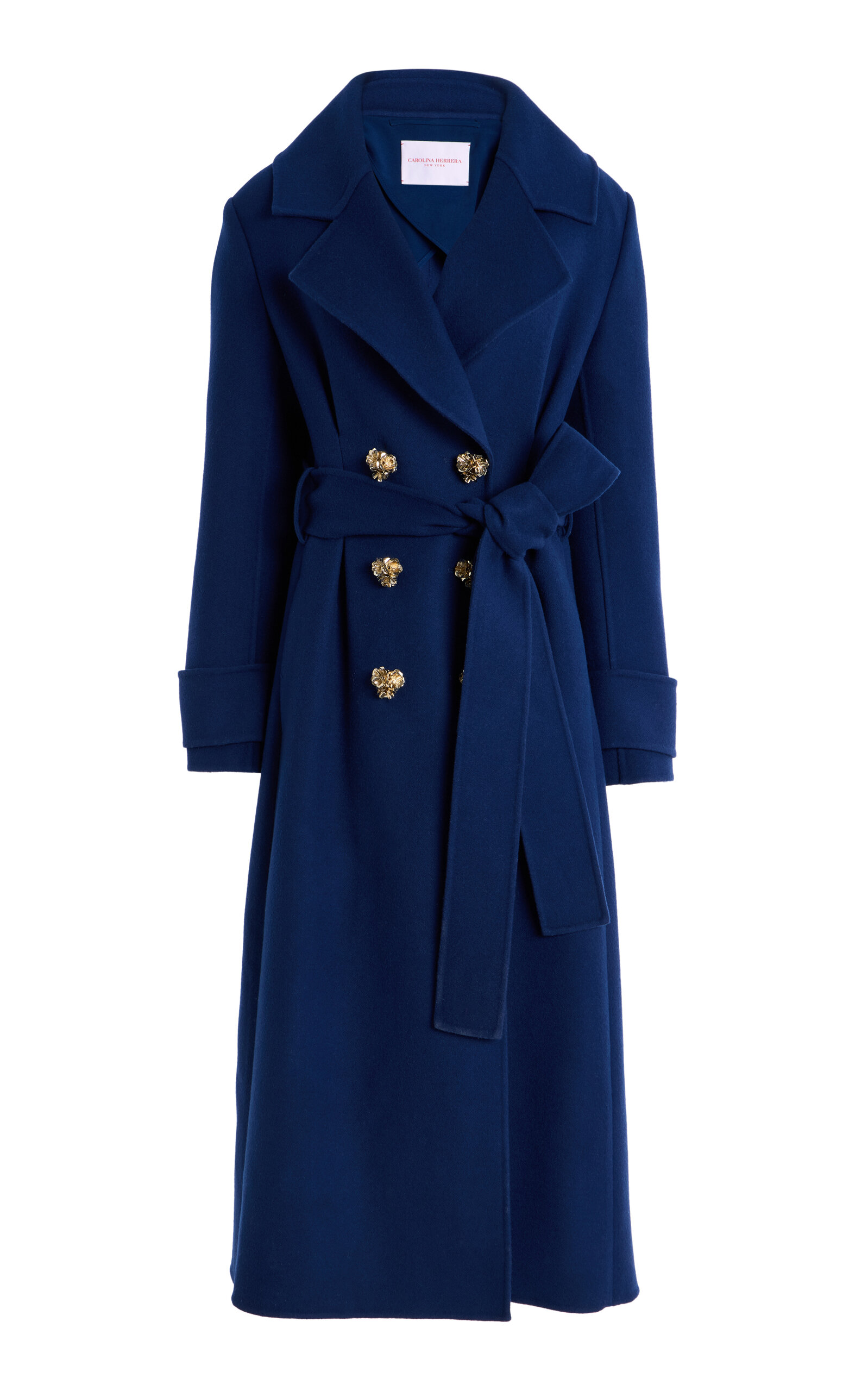 Carolina Herrera Double-Breasted Virgin-Wool Coat
