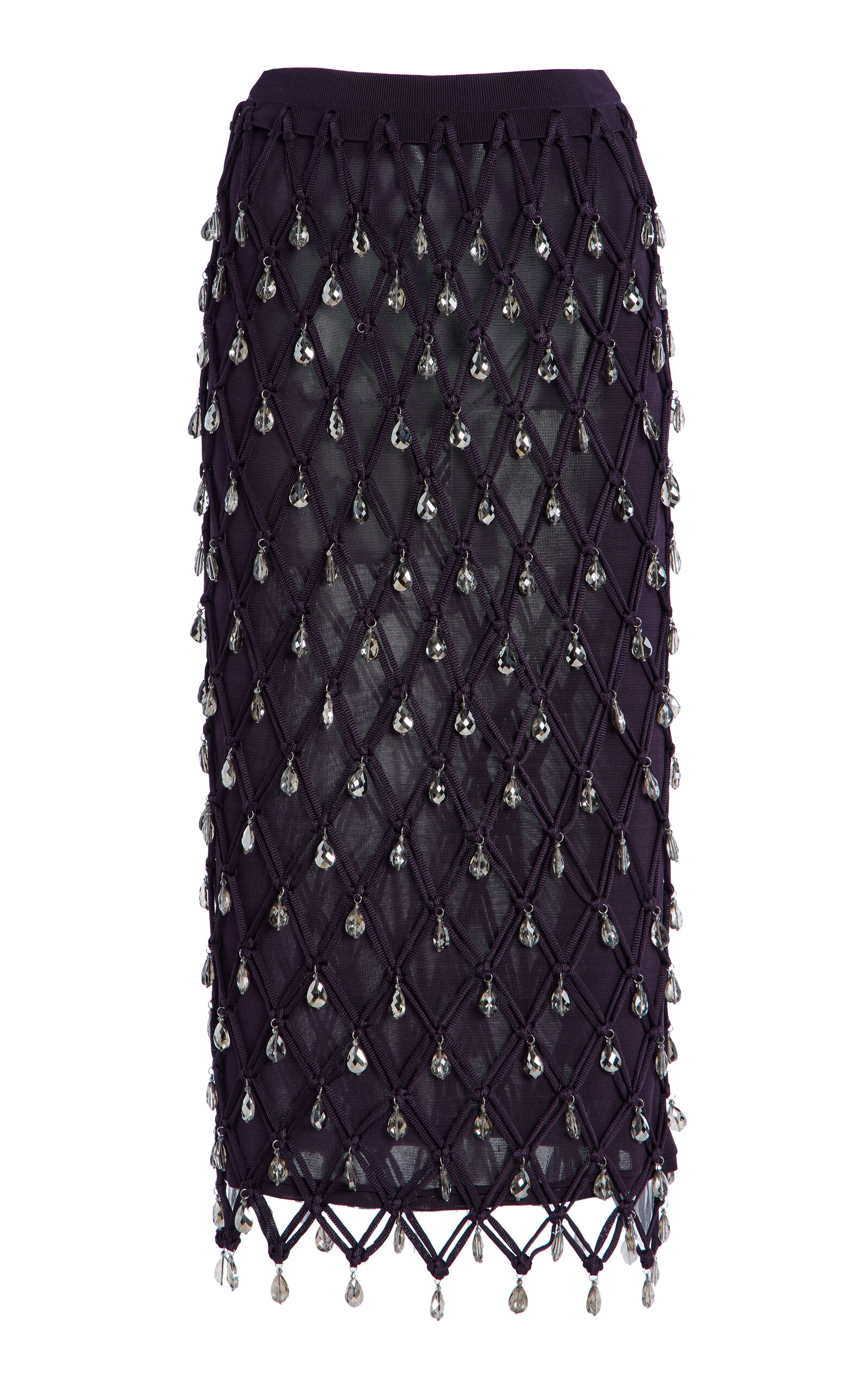 Carolina Herrera Jewel Macrame Midi Skirt