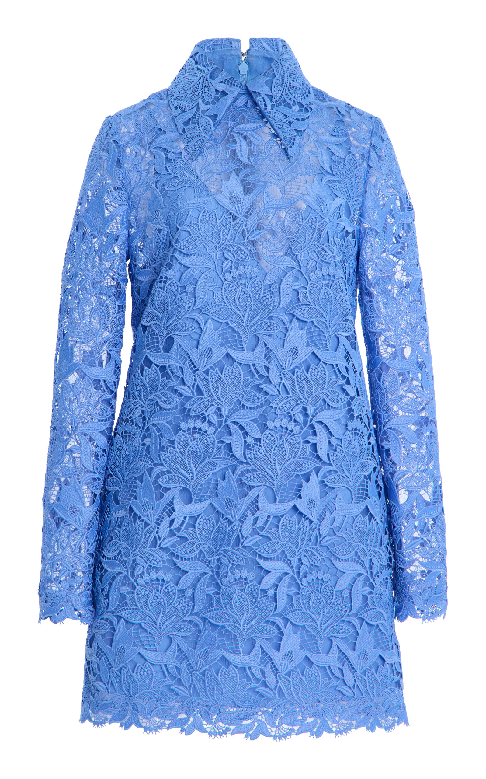 Carolina Herrera Lace Mini Dress In Light Blue
