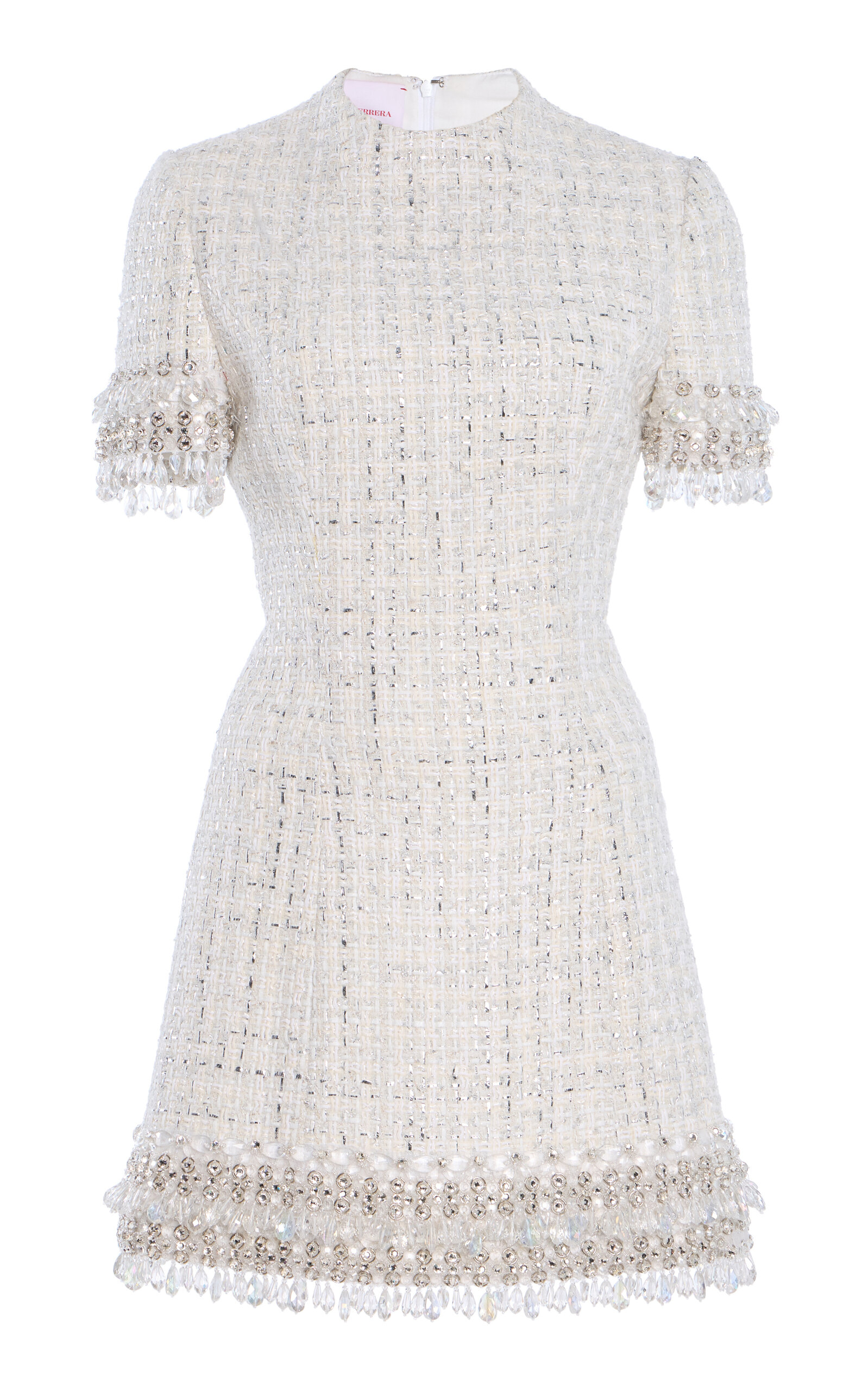 Carolina Herrera Embellished Tweed Mini Dress