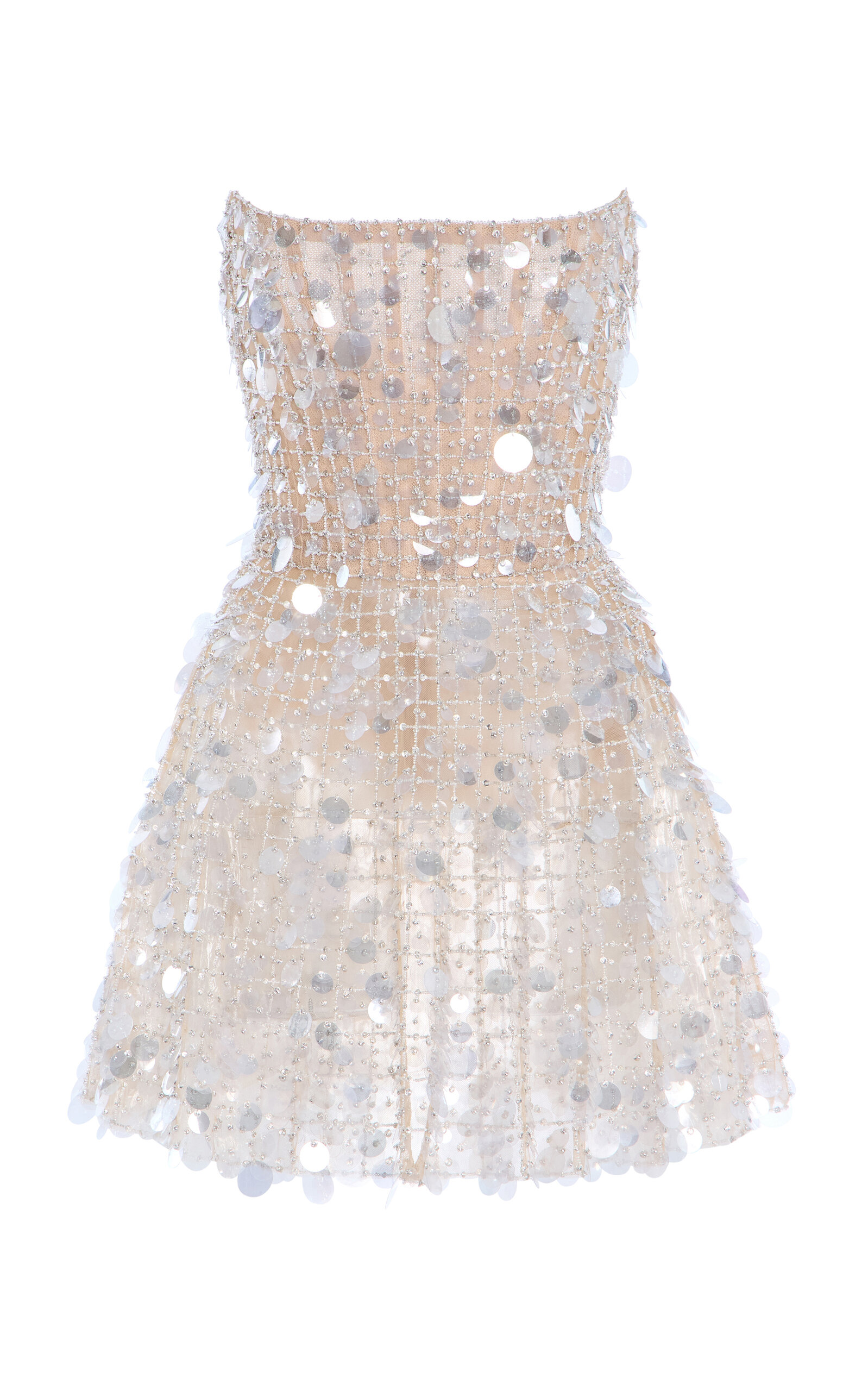 Carolina Herrera Paillette-Embellished Mesh Mini Dress