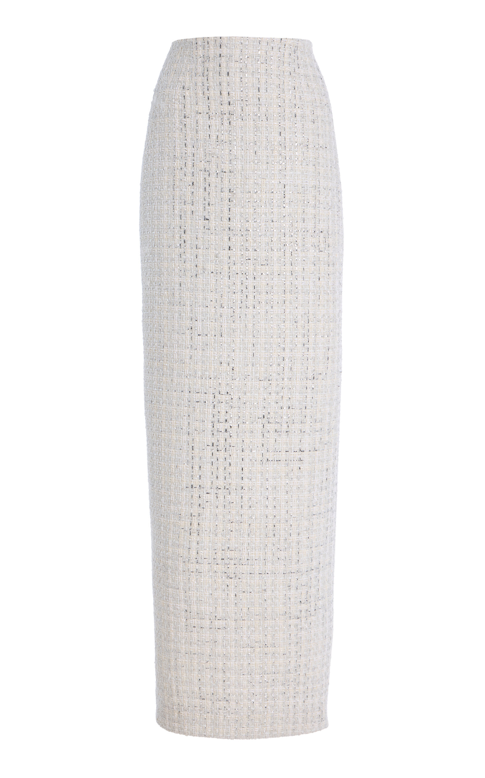Carolina Herrera Mid-Rise Tweed Column Skirt - Ivory
