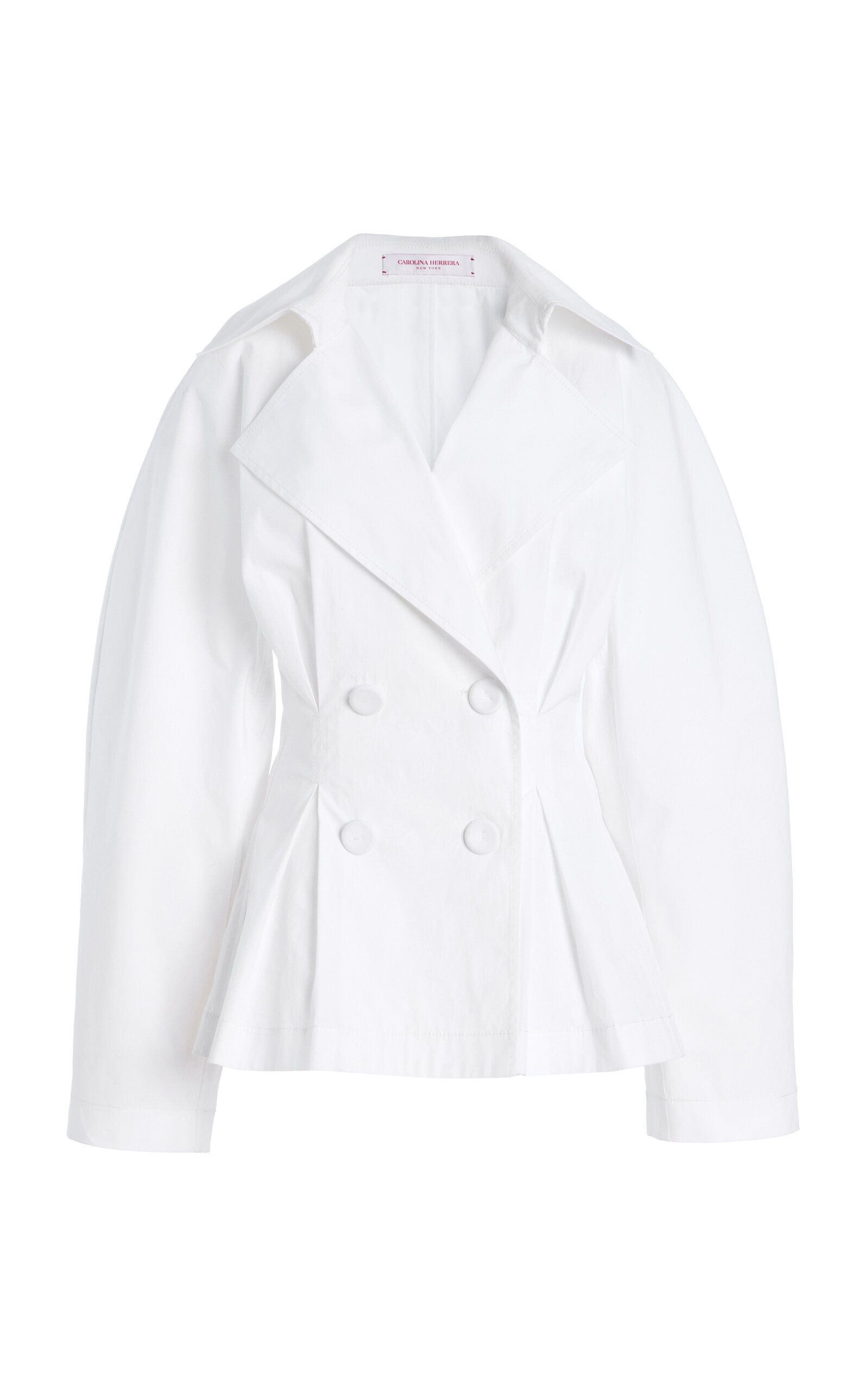 Carolina Herrera Double-Breasted Cotton-Poplin Top