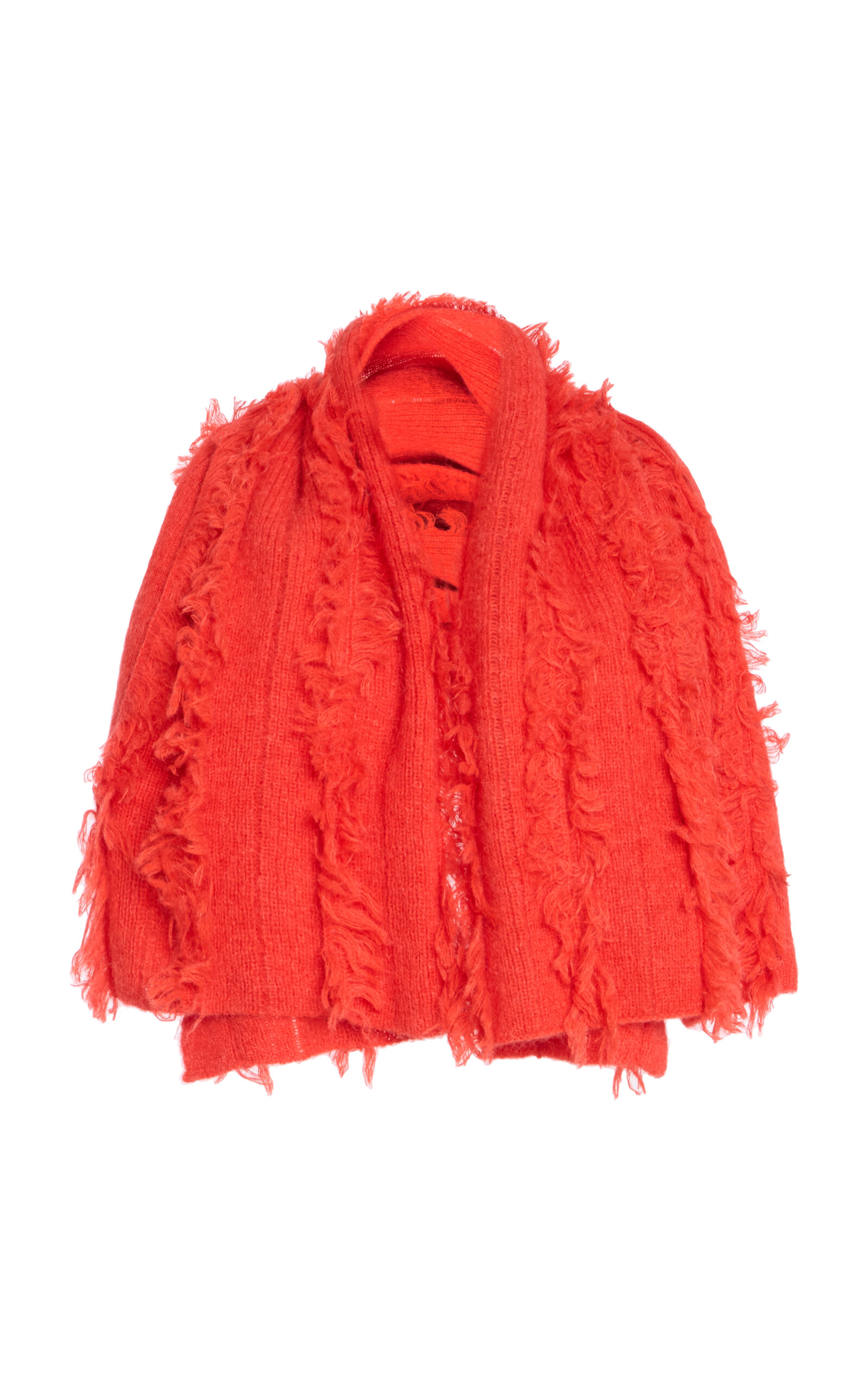 Zankov Fringed Merino Wool Scarf In Red